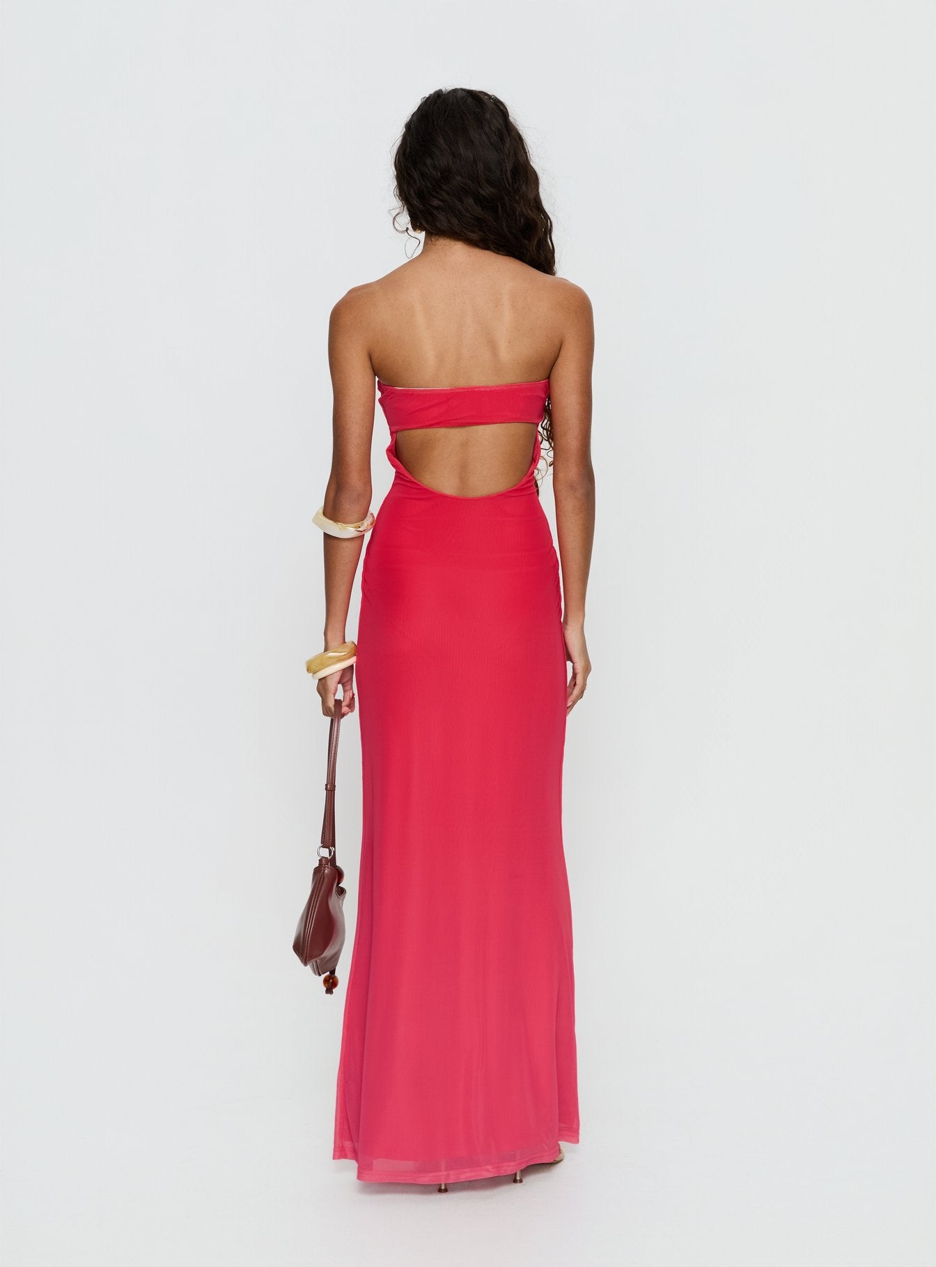 Jesemma Strapless Maxi Dress Hot Pink - Image 4