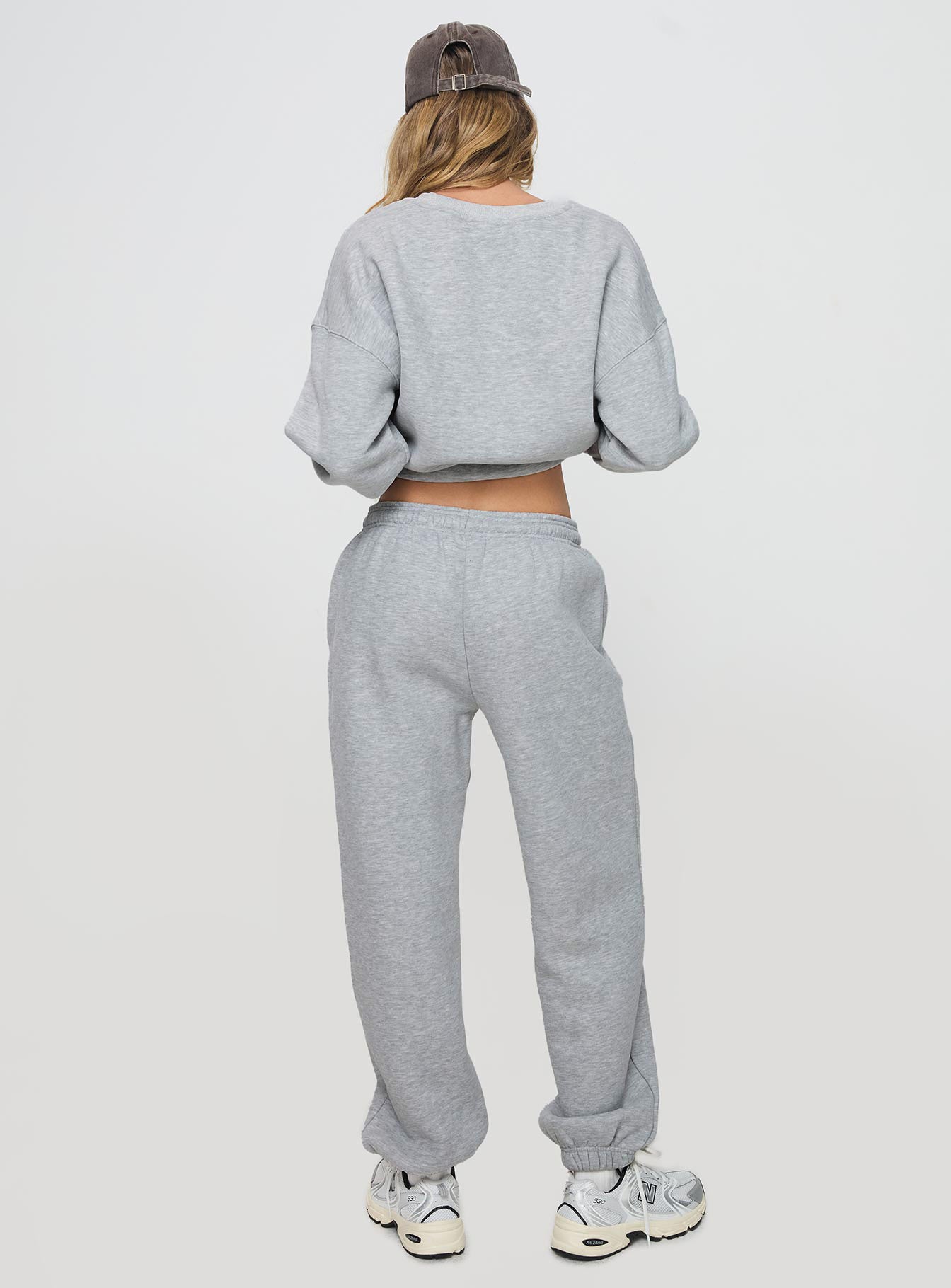 Dream Fleece Ankle Cuff Sweatpants Grey Marle - Image 5