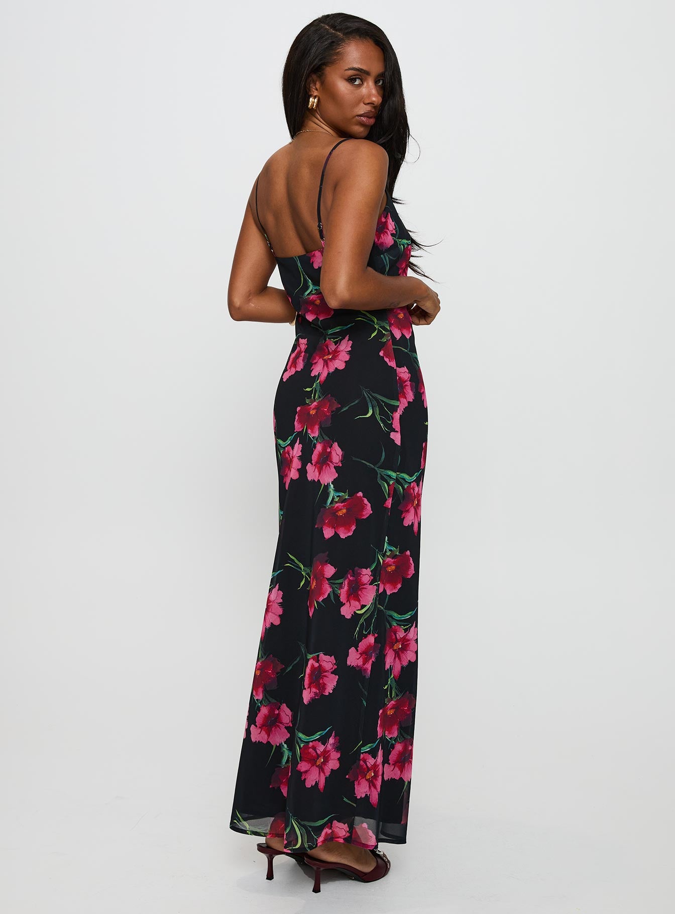 Emorie Bias Cut Maxi Dress Multi Floral - Image 4