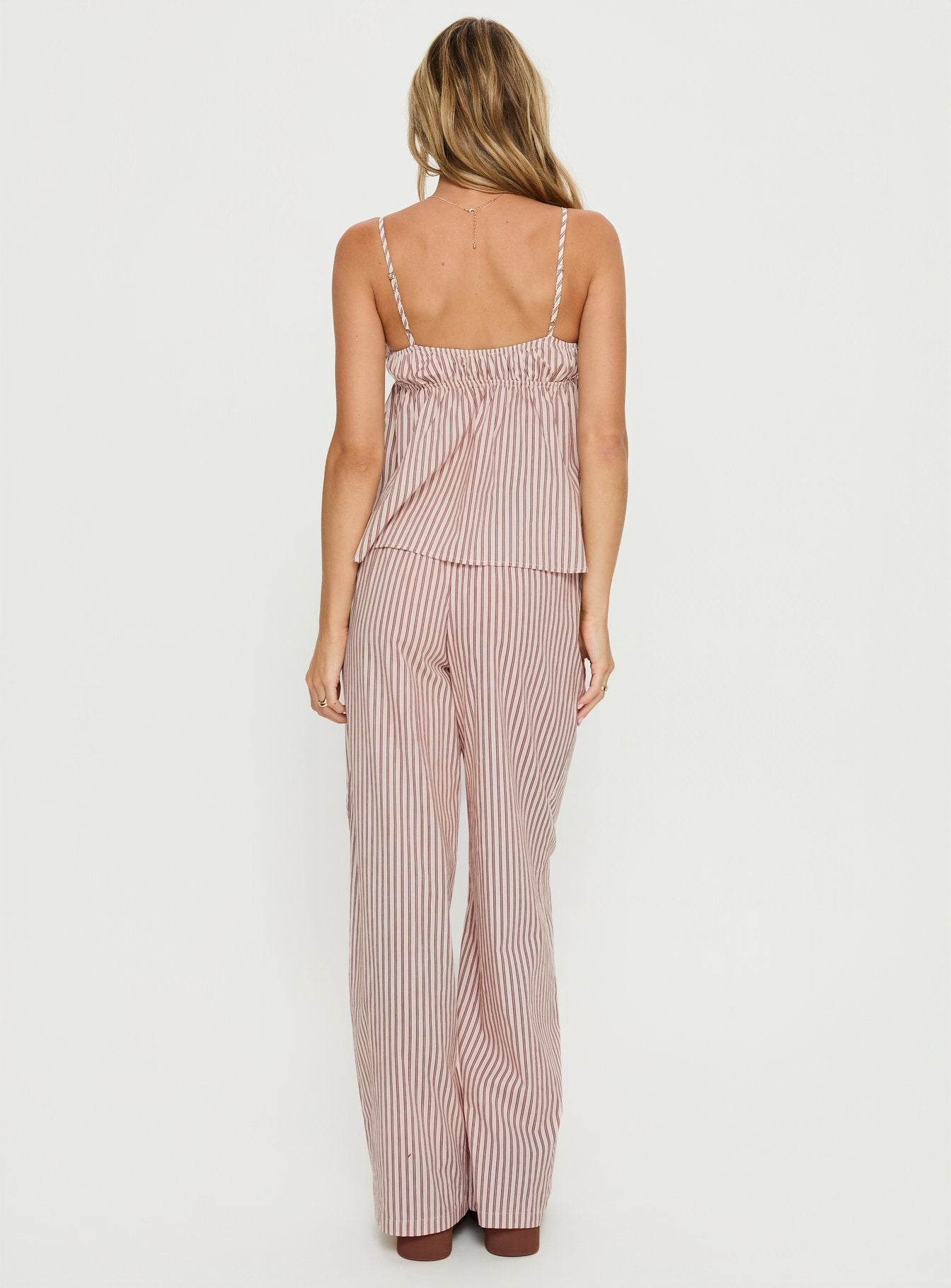 Chill Club Sleep Relaxed Pants Red / White Stripe - Image 5