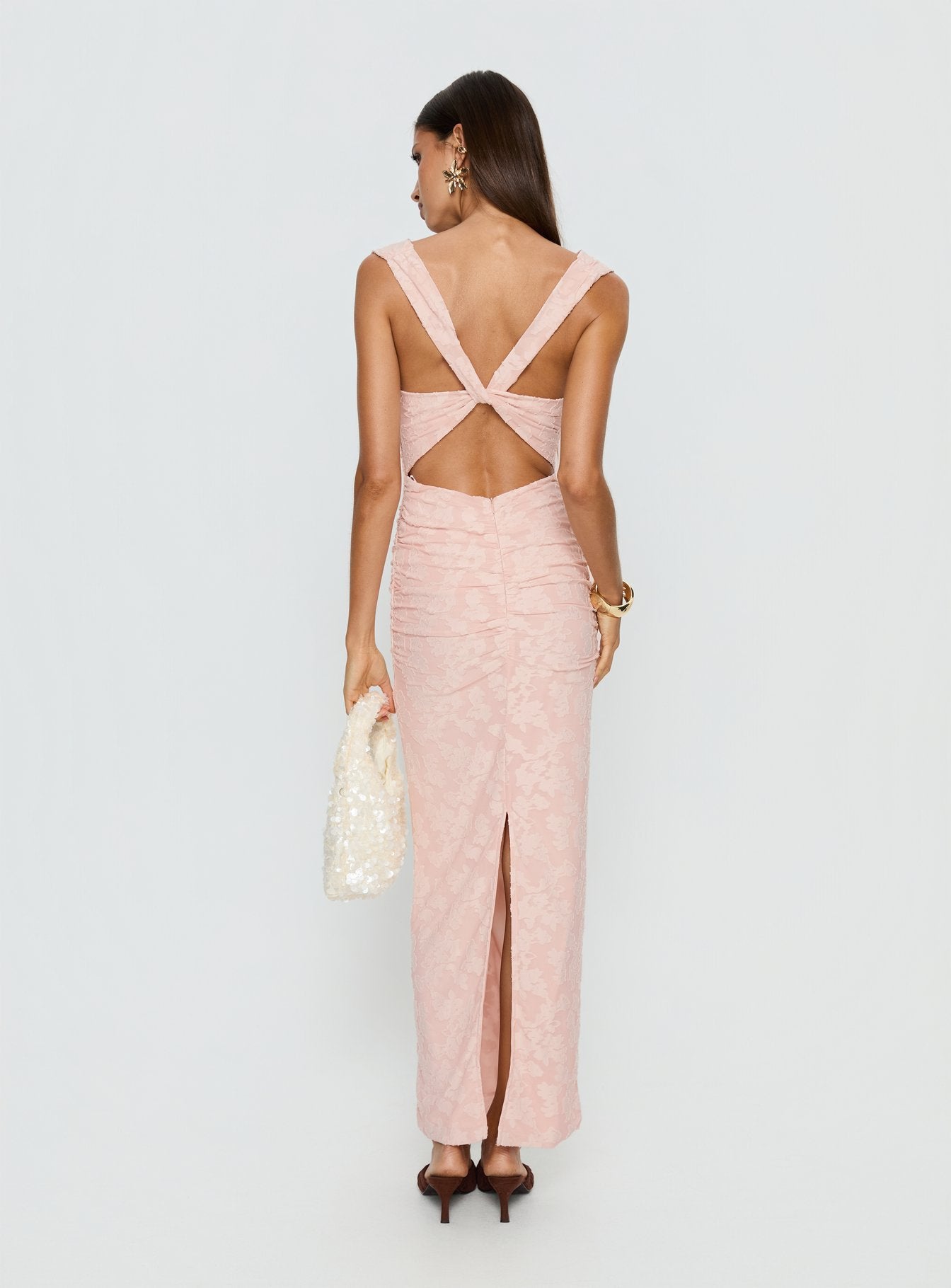 Kristeen Cowl Neck Maxi Dress Blush Pink - Image 5