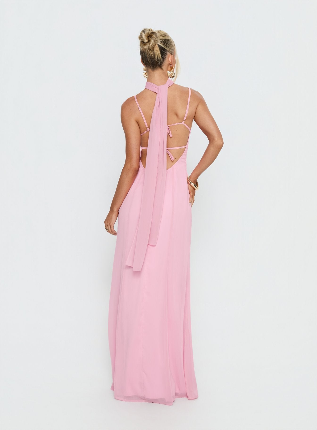 Jadira Scarf Maxi Dress Light Pink - Image 5
