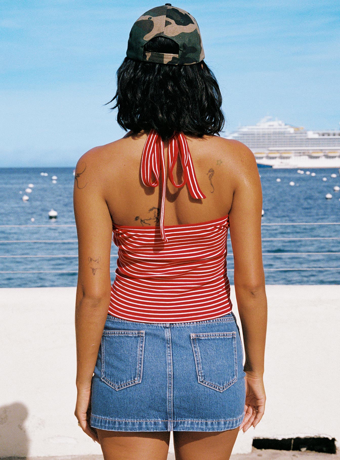 Fossils Denim Mini Skirt Blue - Image 3