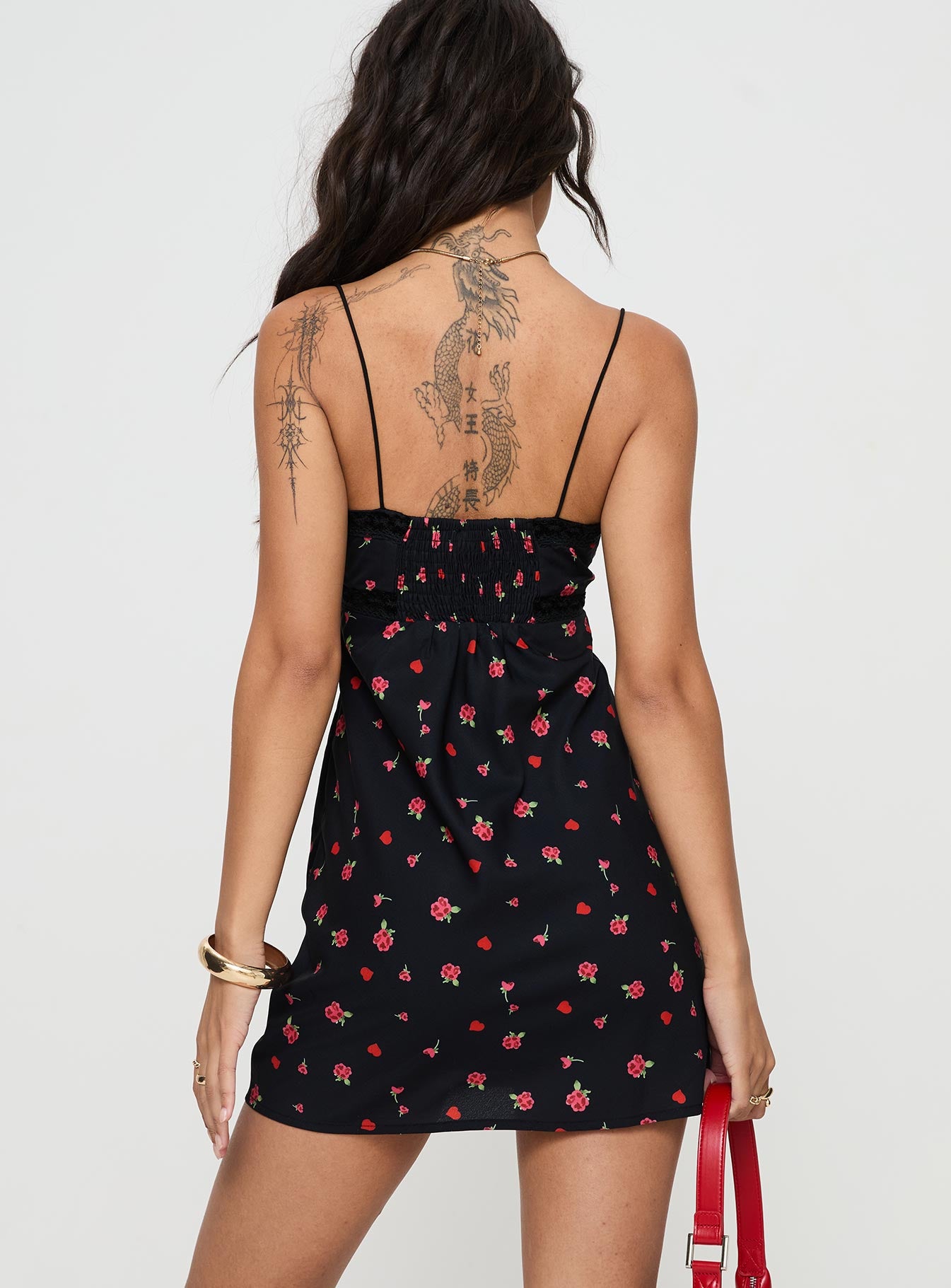 Emilee Mini Dress Black / Floral - Image 5