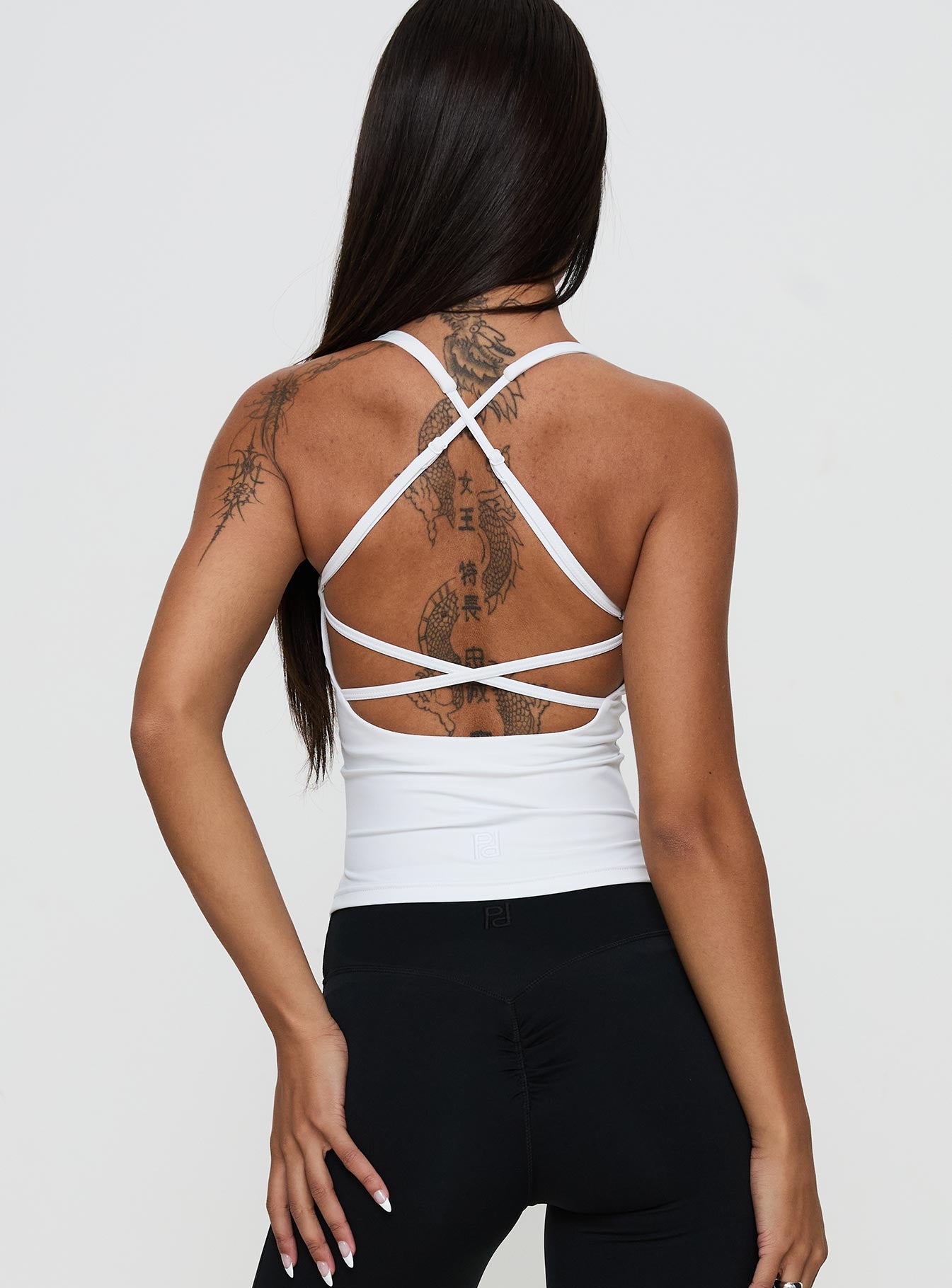 Layup Active Longline Cross Back Top White - Image 5