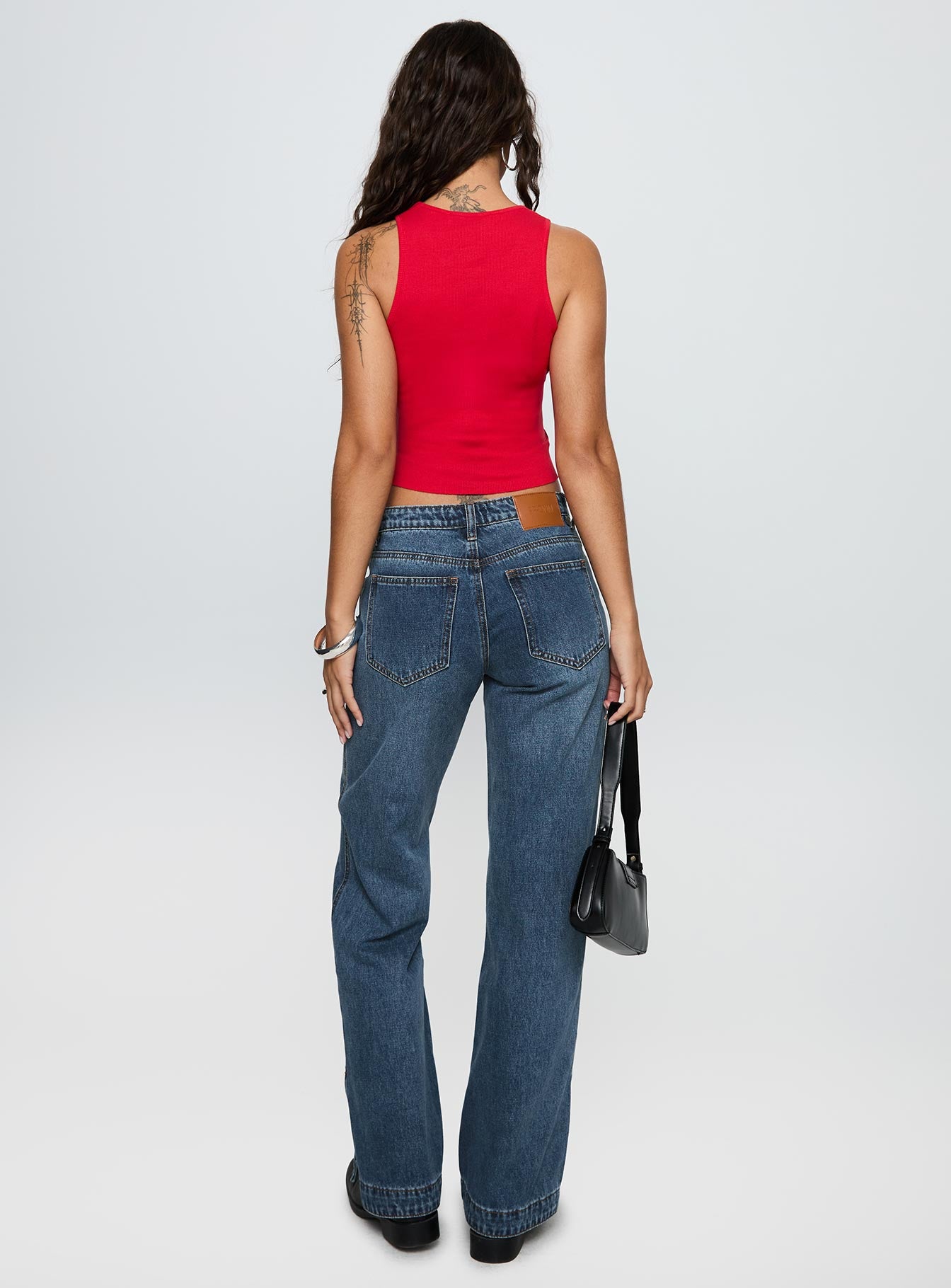 Dog Days Mid Rise Straight Leg Jeans Dark Blue Wash - Image 5