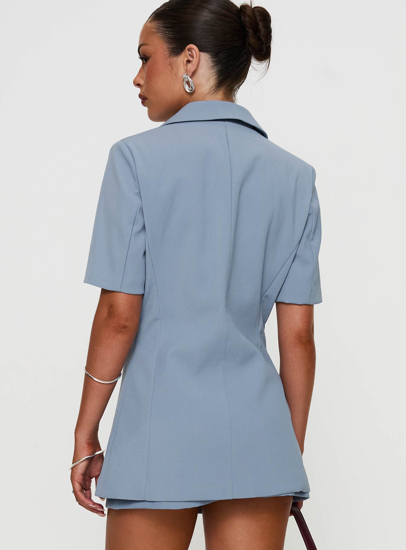 Bisou Bisou Short Sleeved Blazer Blue - Image 5