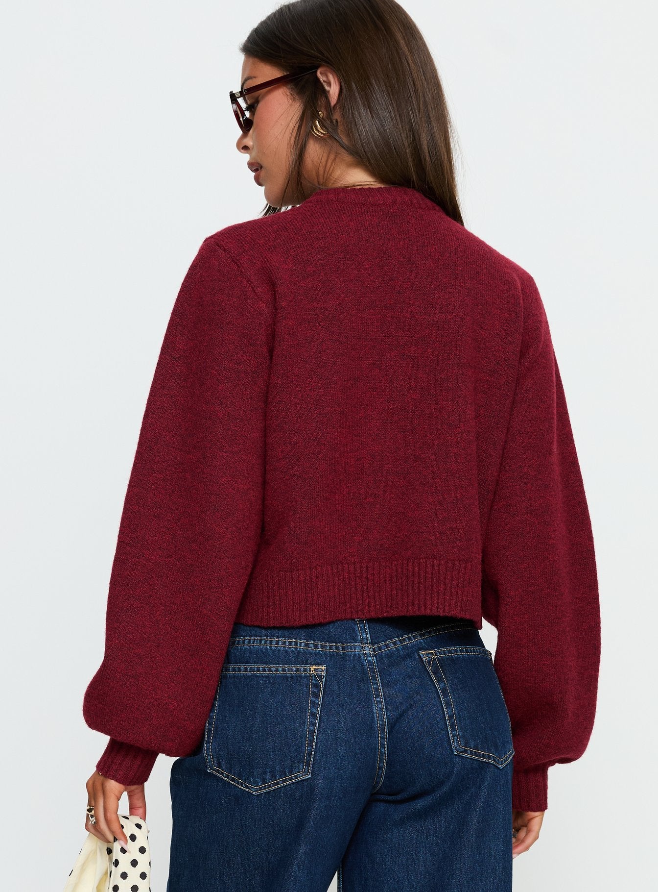 Kammi Button Up Cardigan Red - Image 5