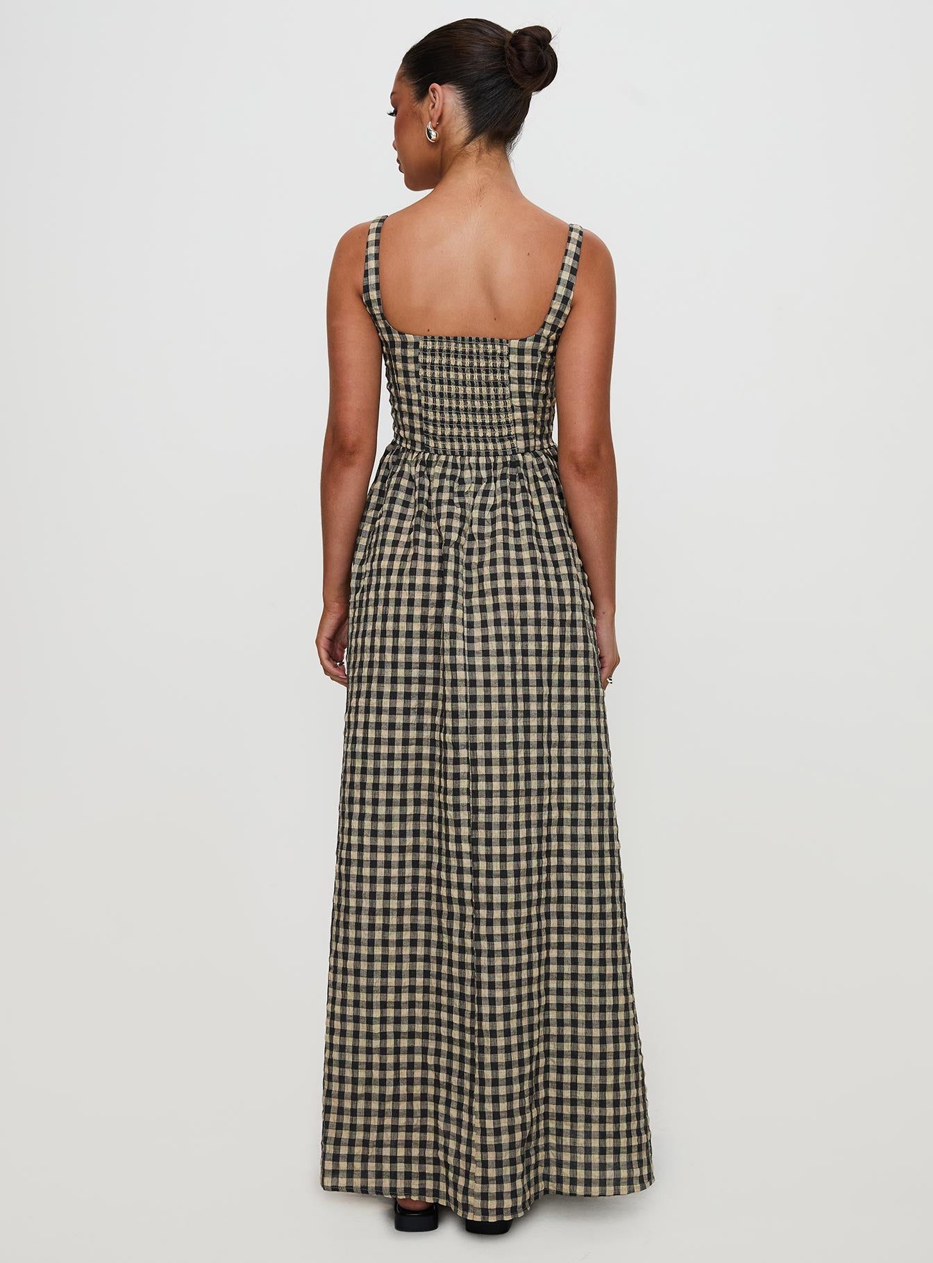 Cartmel Check Maxi Dress Black / Cream Petite - Image 5
