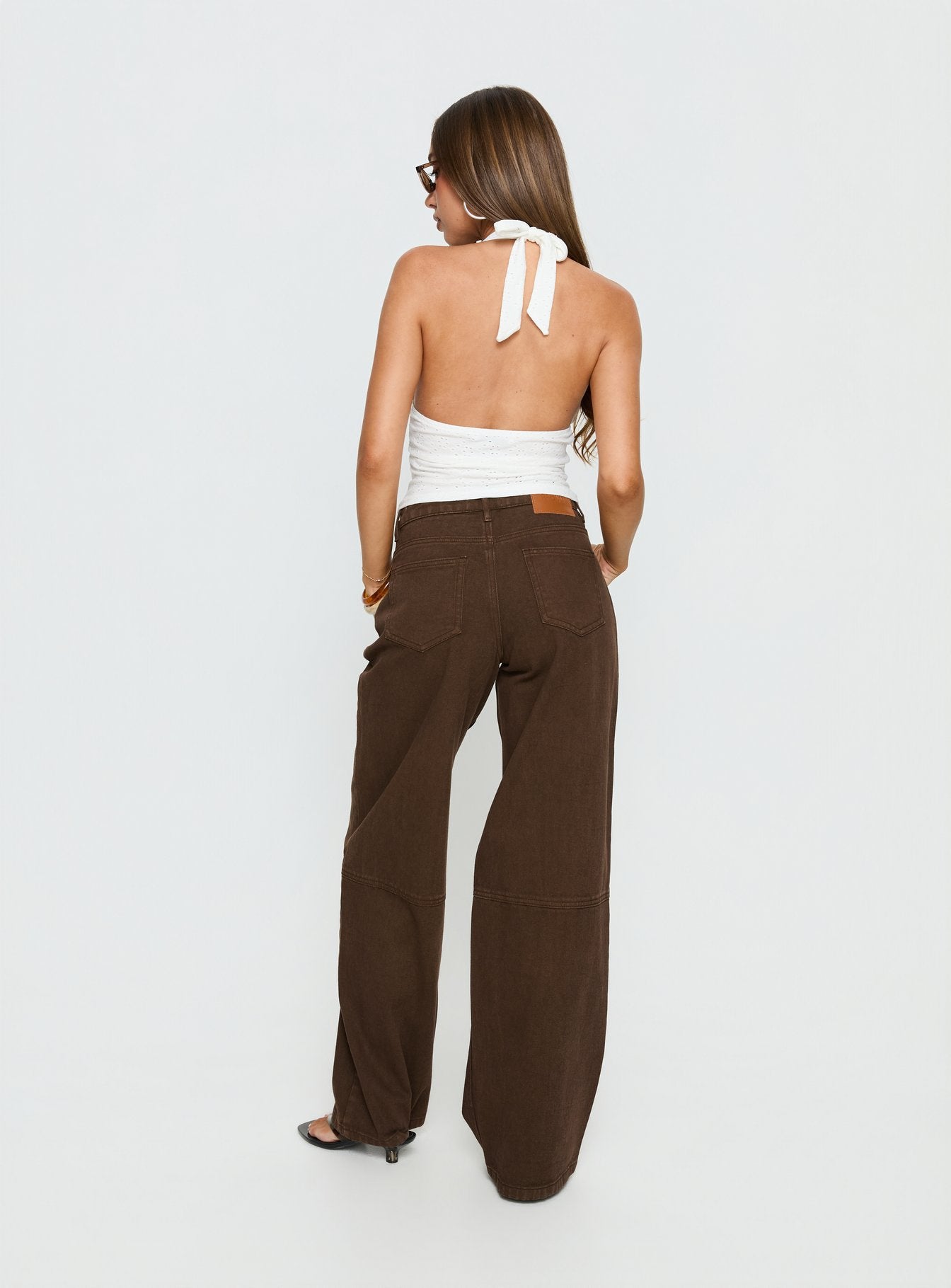 Lando Low Rise Straight Leg Jeans Chocolate - Image 5