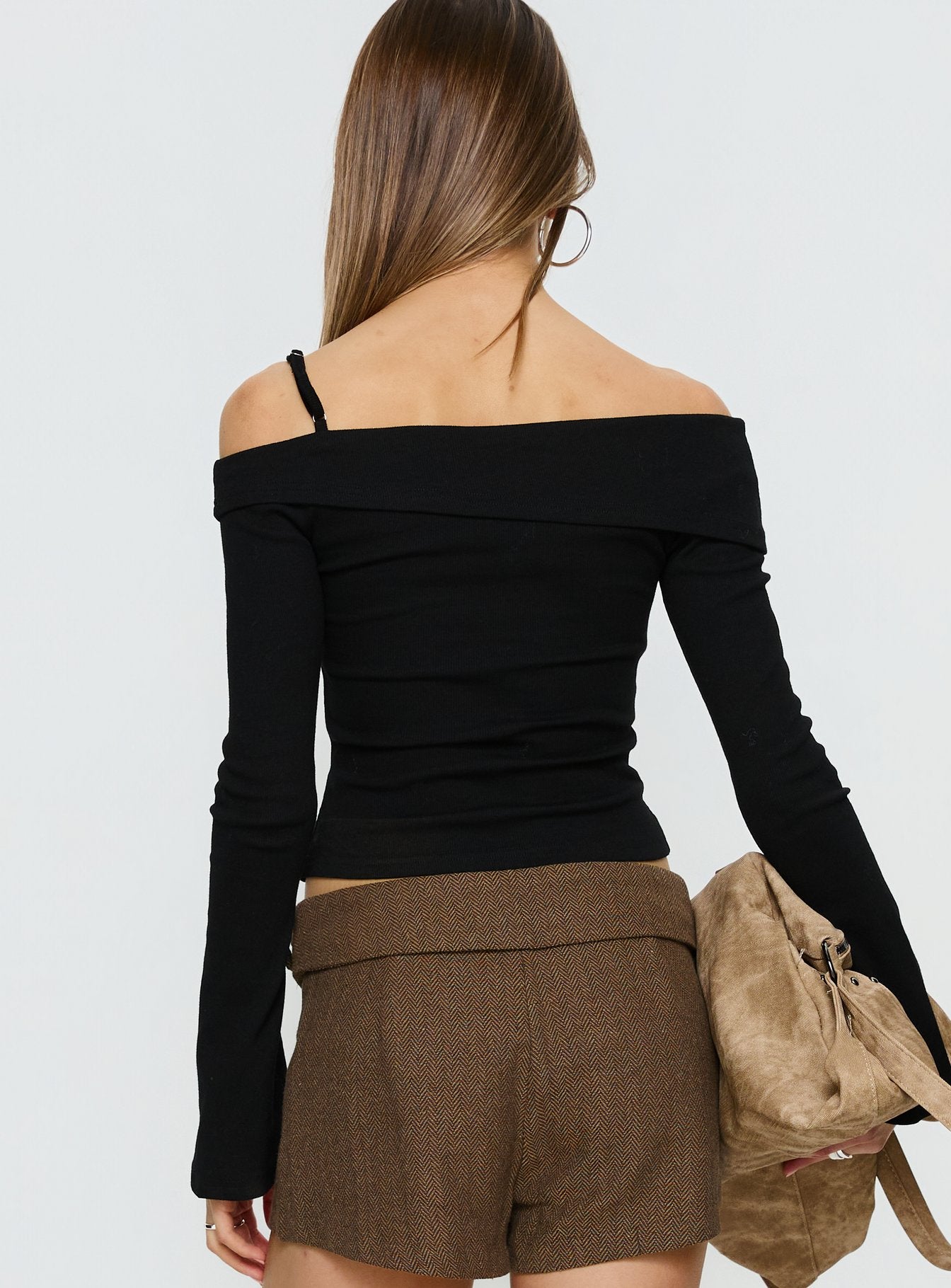 Elyana Layered Cut Out Long Sleeve Top Black - Image 5
