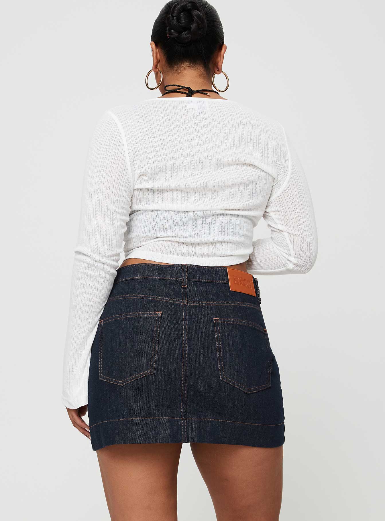 Hughes Mini Skirt Dark Wash Denim Petite - Image 8