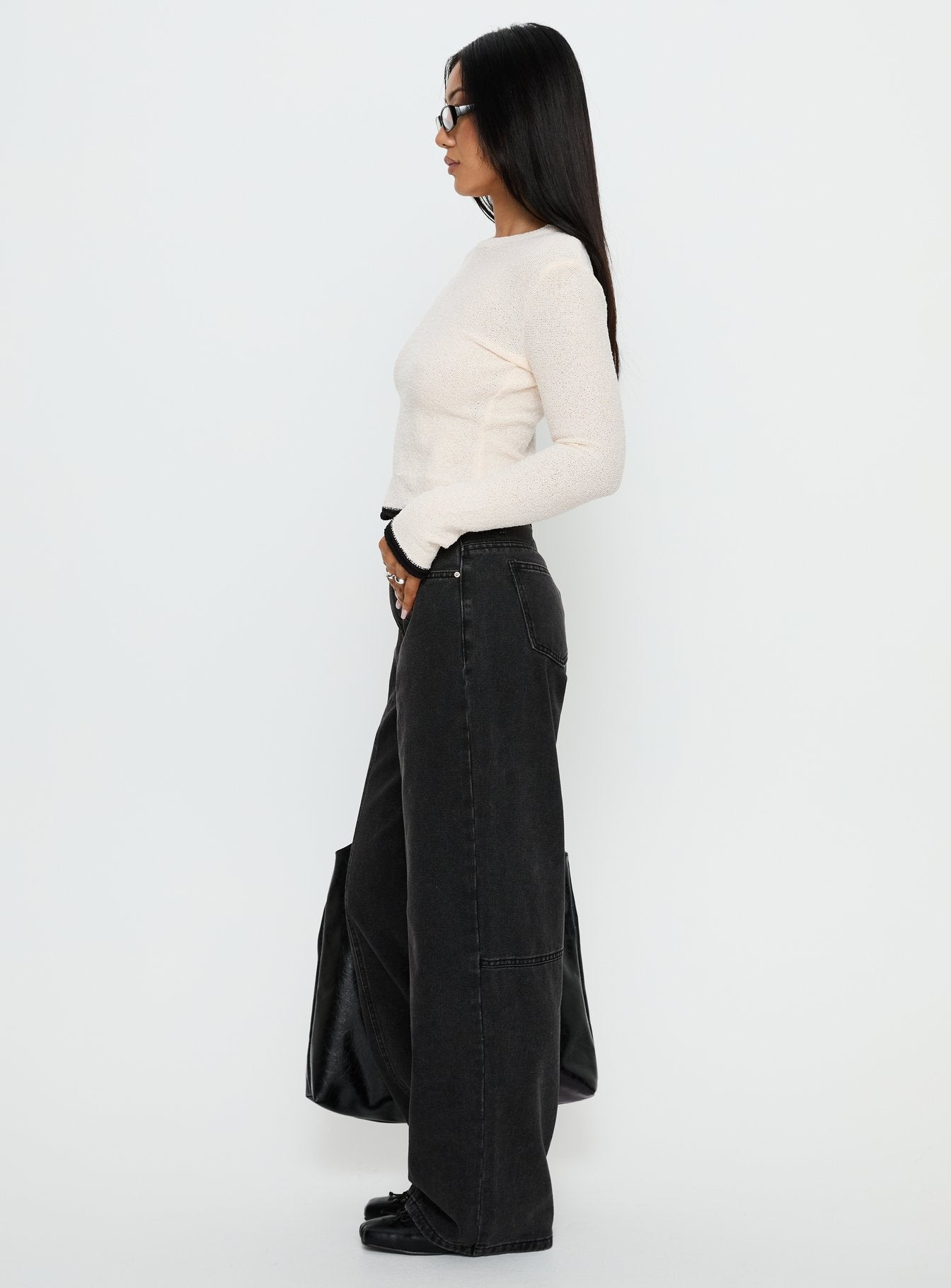 Lando Low Rise Straight Leg Jeans Washed Black - Image 5