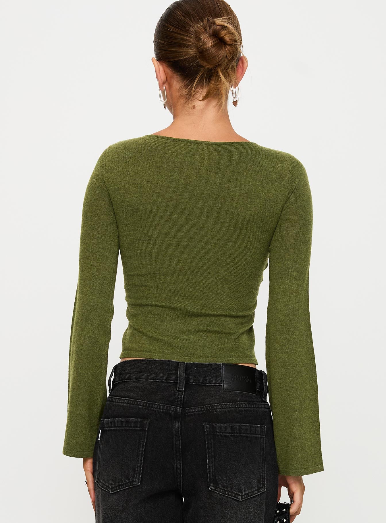 Giordani Long Sleeve Twist Top Moss Green - Image 4