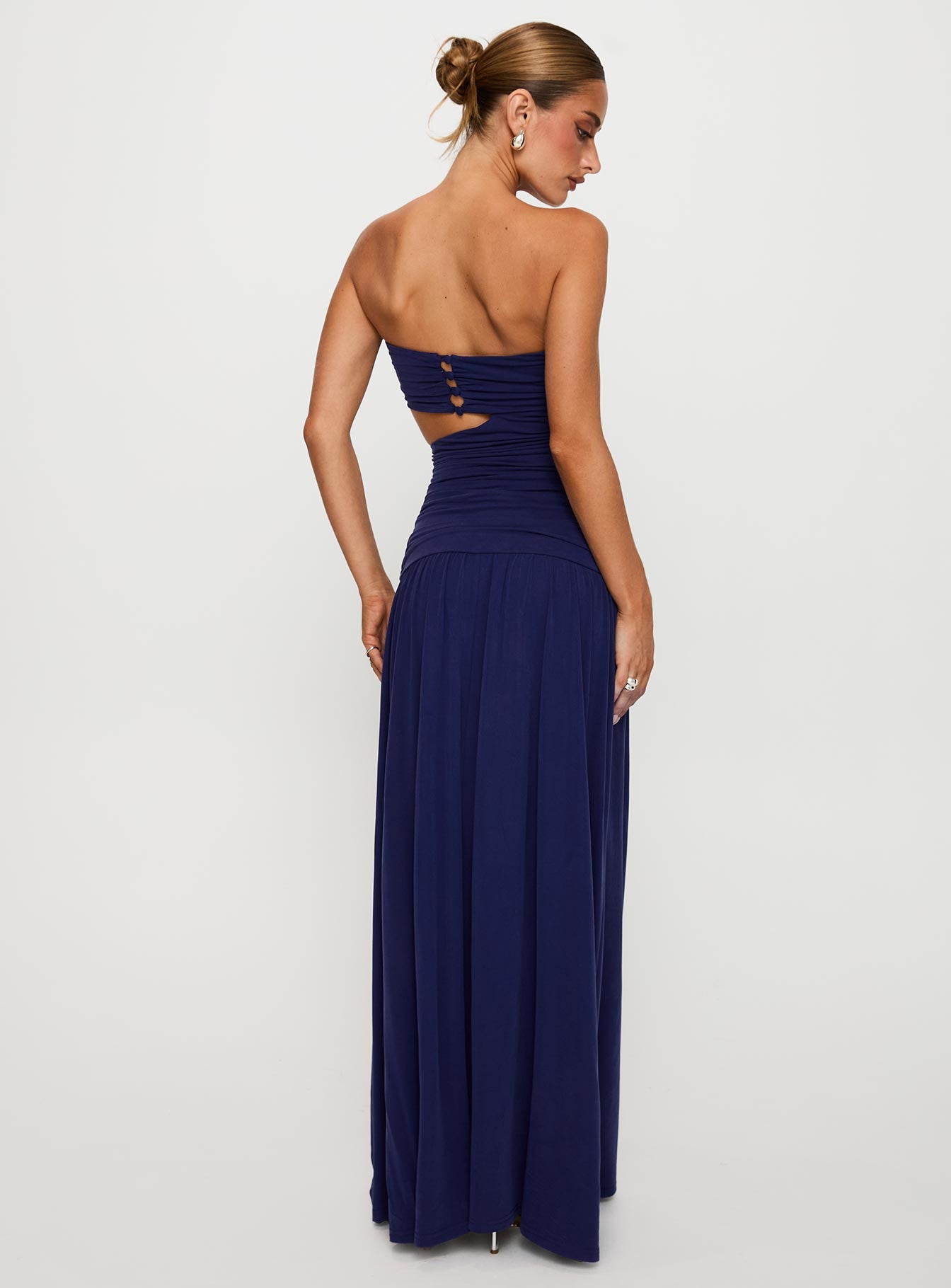 Grandeur Strapless Maxi Dress Navy - Image 6