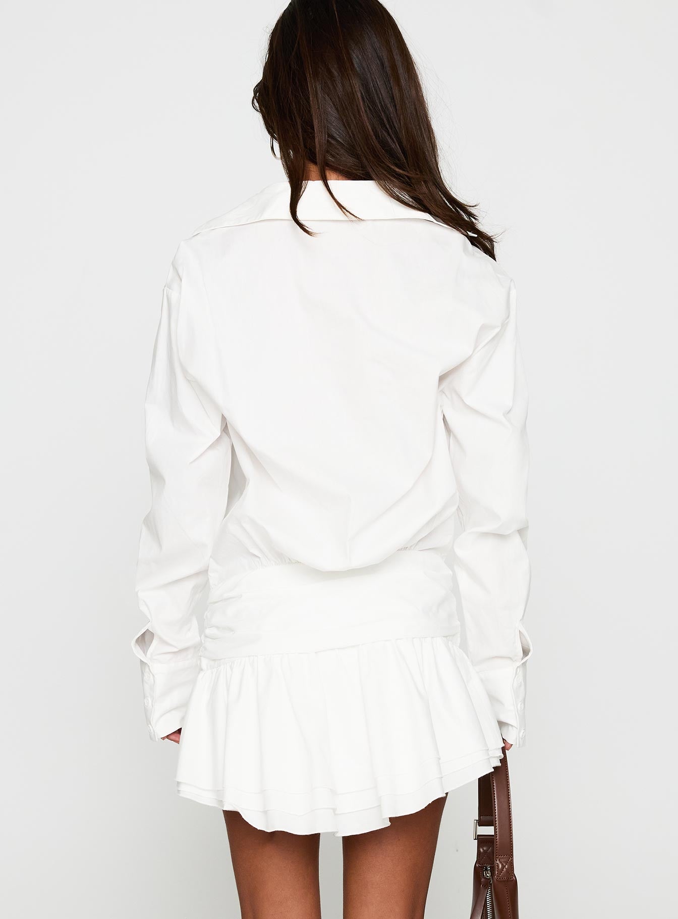 Girls Girls Girls Long Sleeve Mini Dress White - Image 5