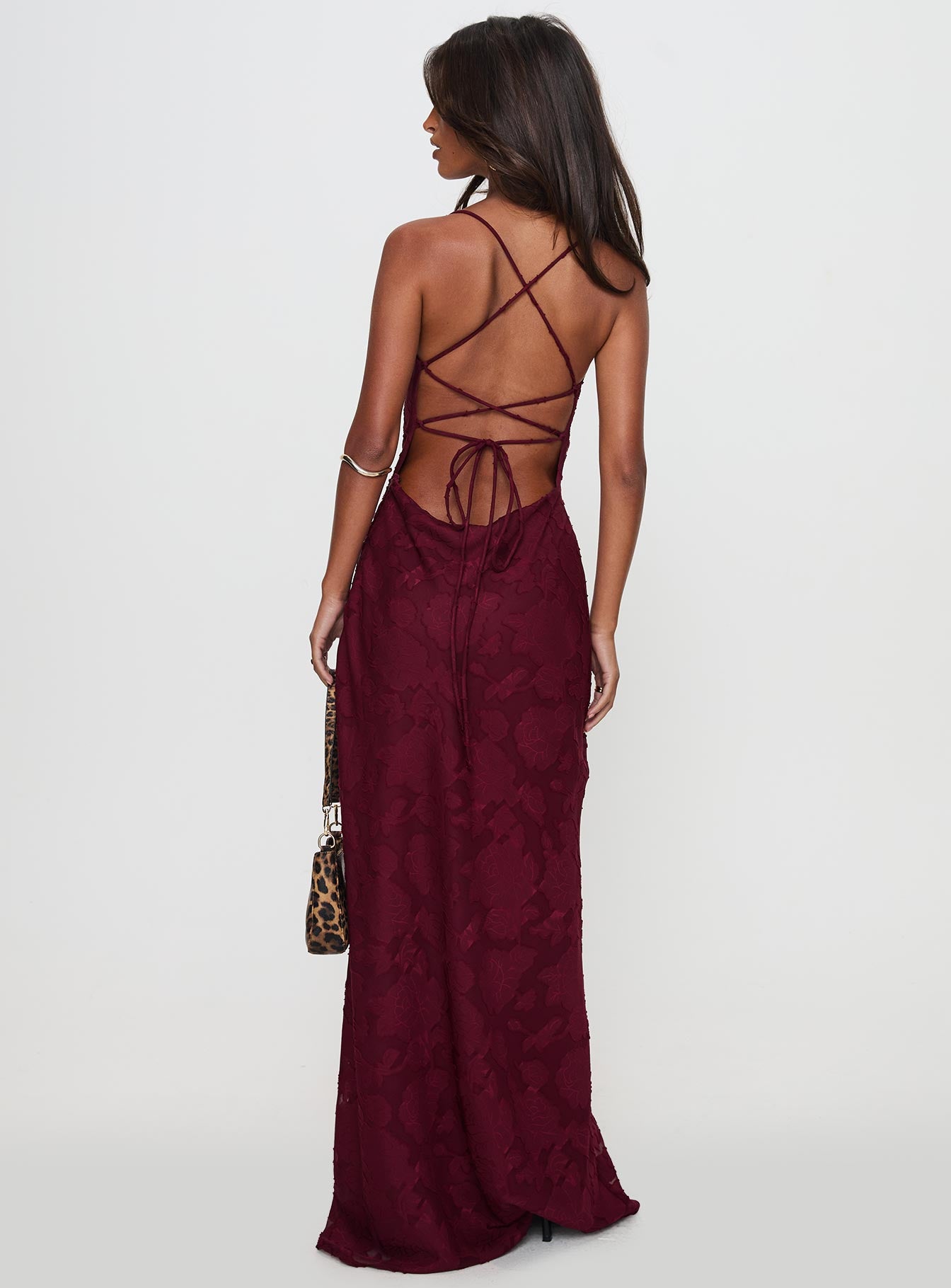 Celena Maxi Dress Burgundy Burnout Petite - Image 4