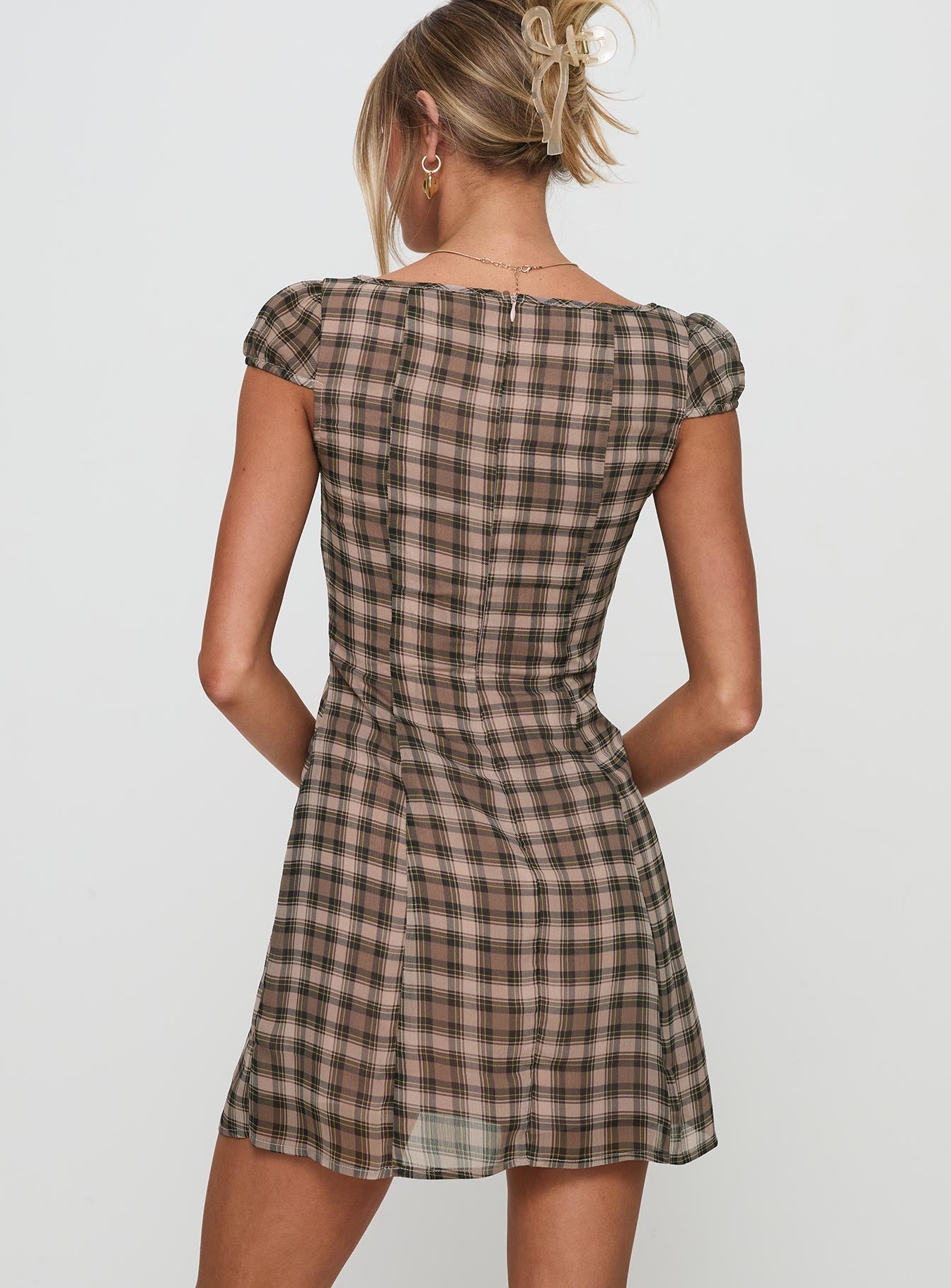 Alora Mini Dress Check Multi - Image 5