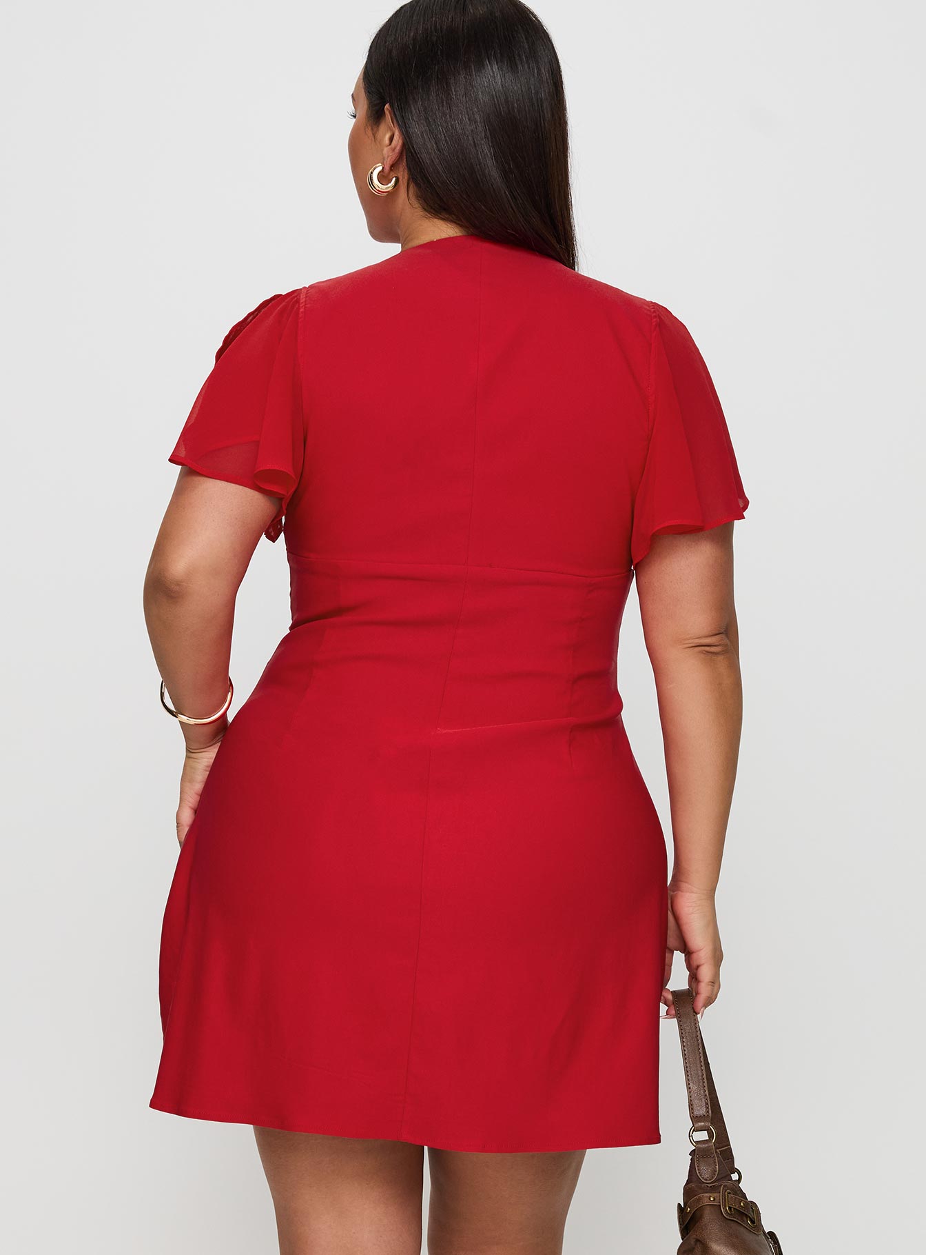Florie Corset Mini Dress Red Curve - Image 5