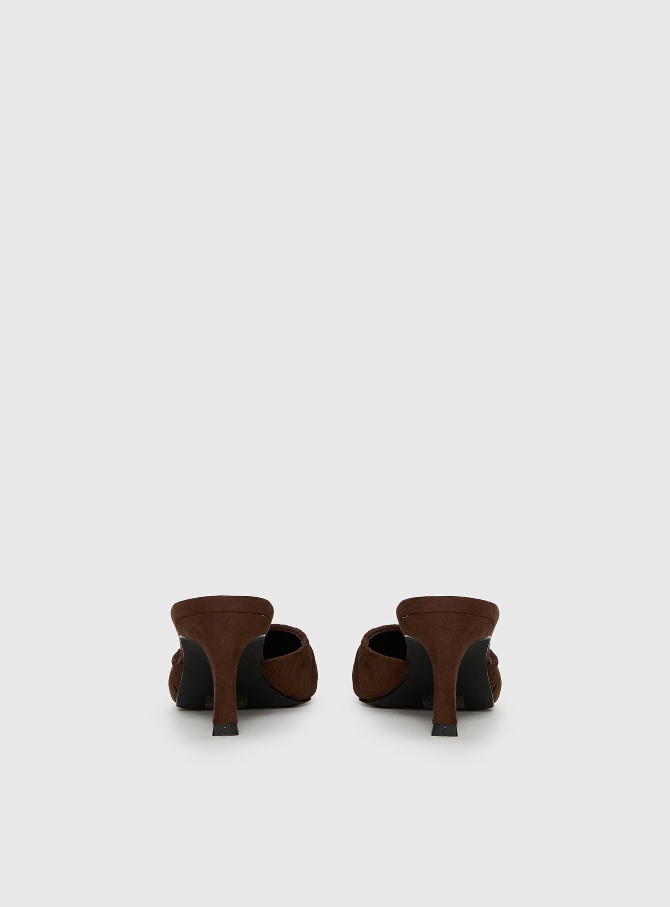 Admiration Pointed Toe Faux Suede Heels Brown - Image 4