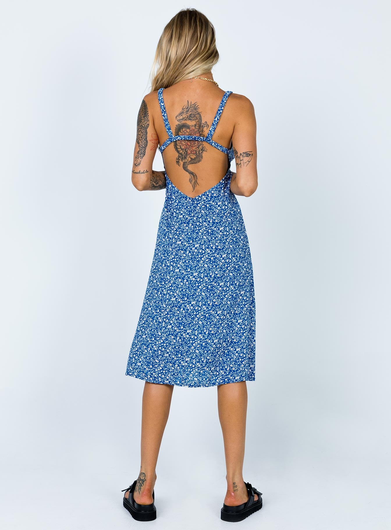 Georgia Midi Dress Navy - Image 5