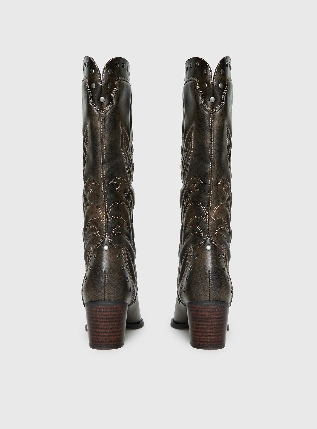 Billini Damica Cowboy Boots Washed Brown - Image 4