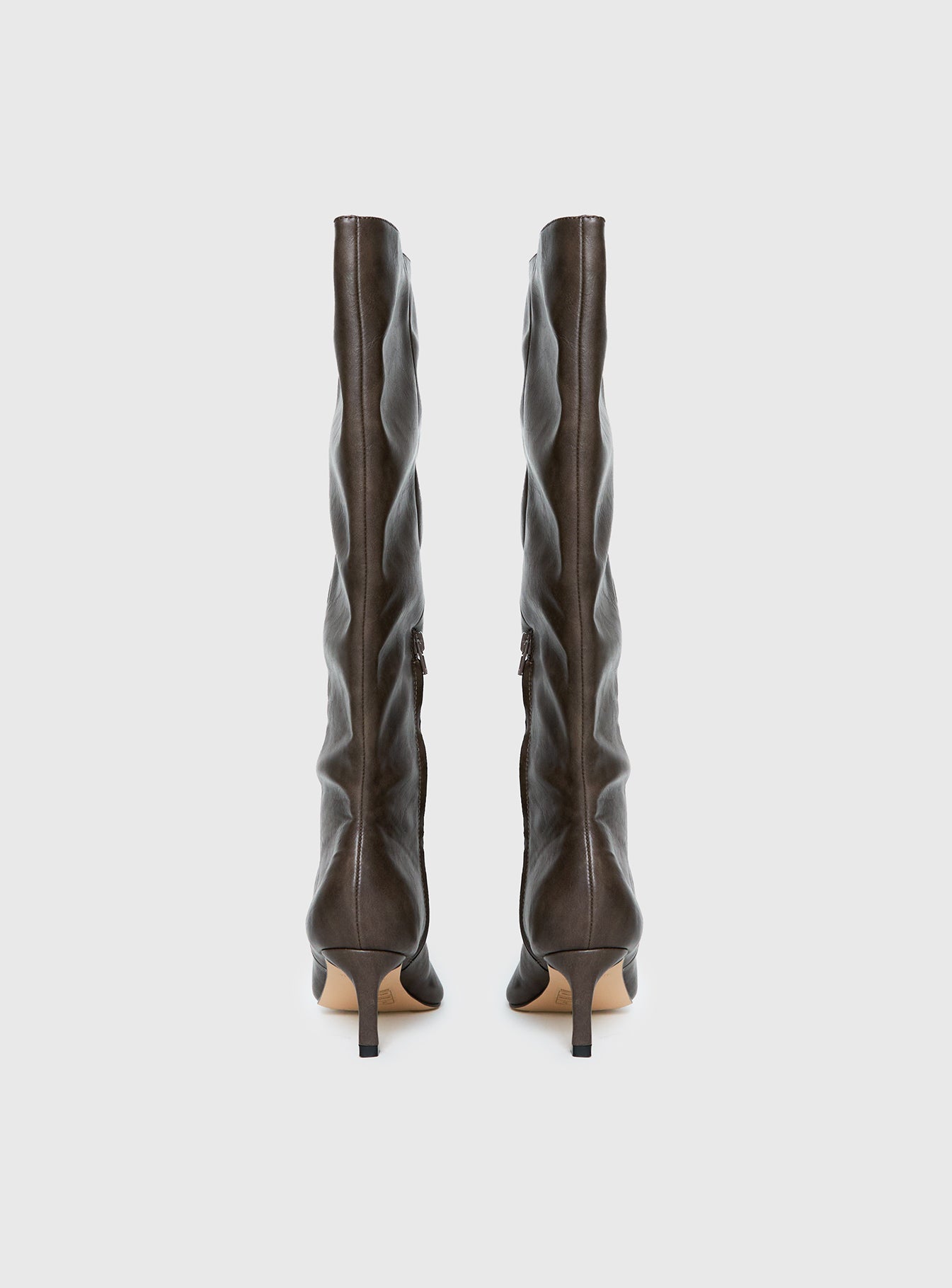 Aminah Knee High Boots Charcoal - Image 5