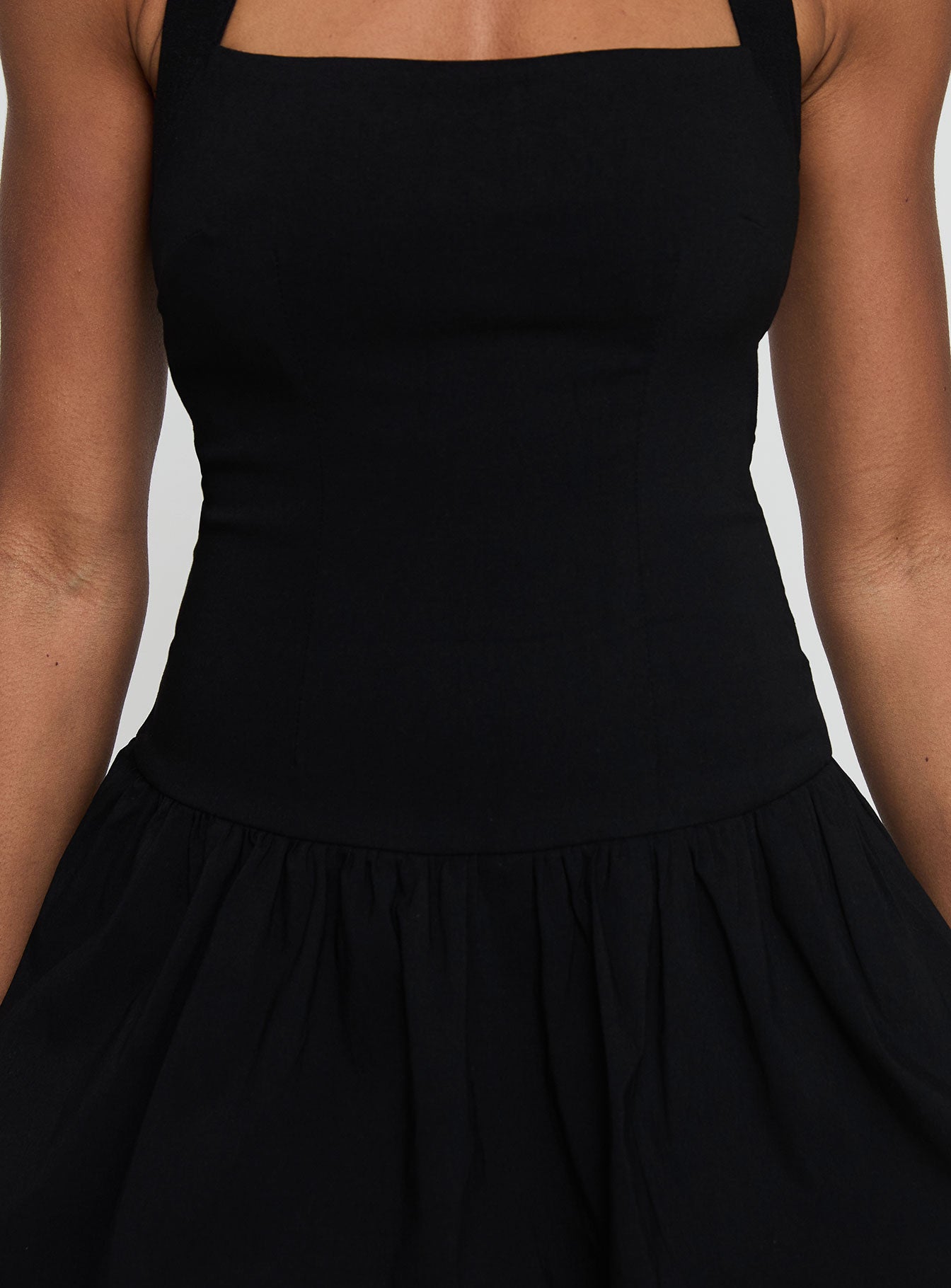 Gigli Bubble Hem Mini Dress Black Tall - Image 6