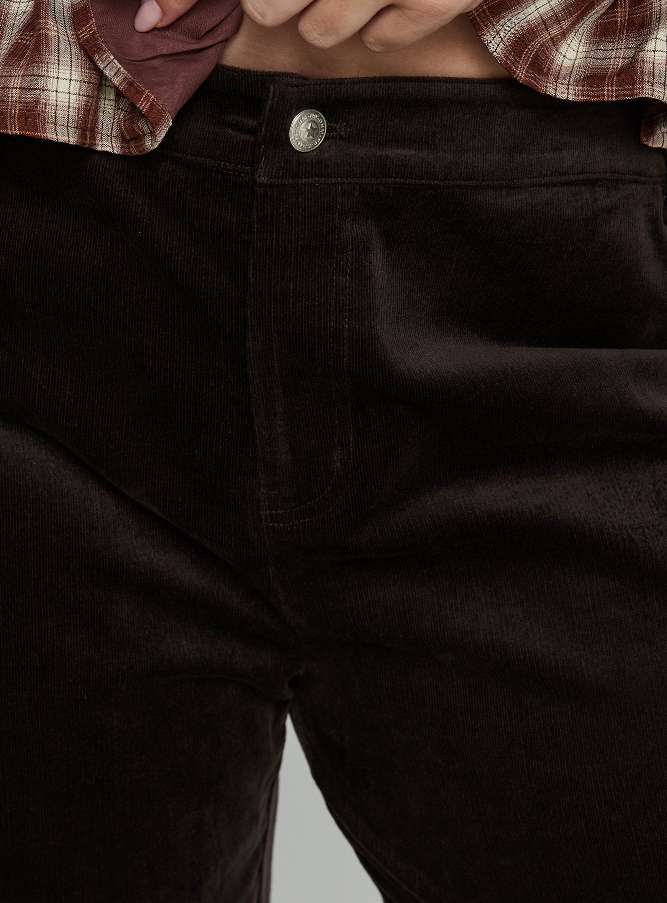Kenza Wide Leg Corduroy Pant Brown Curve - Image 5