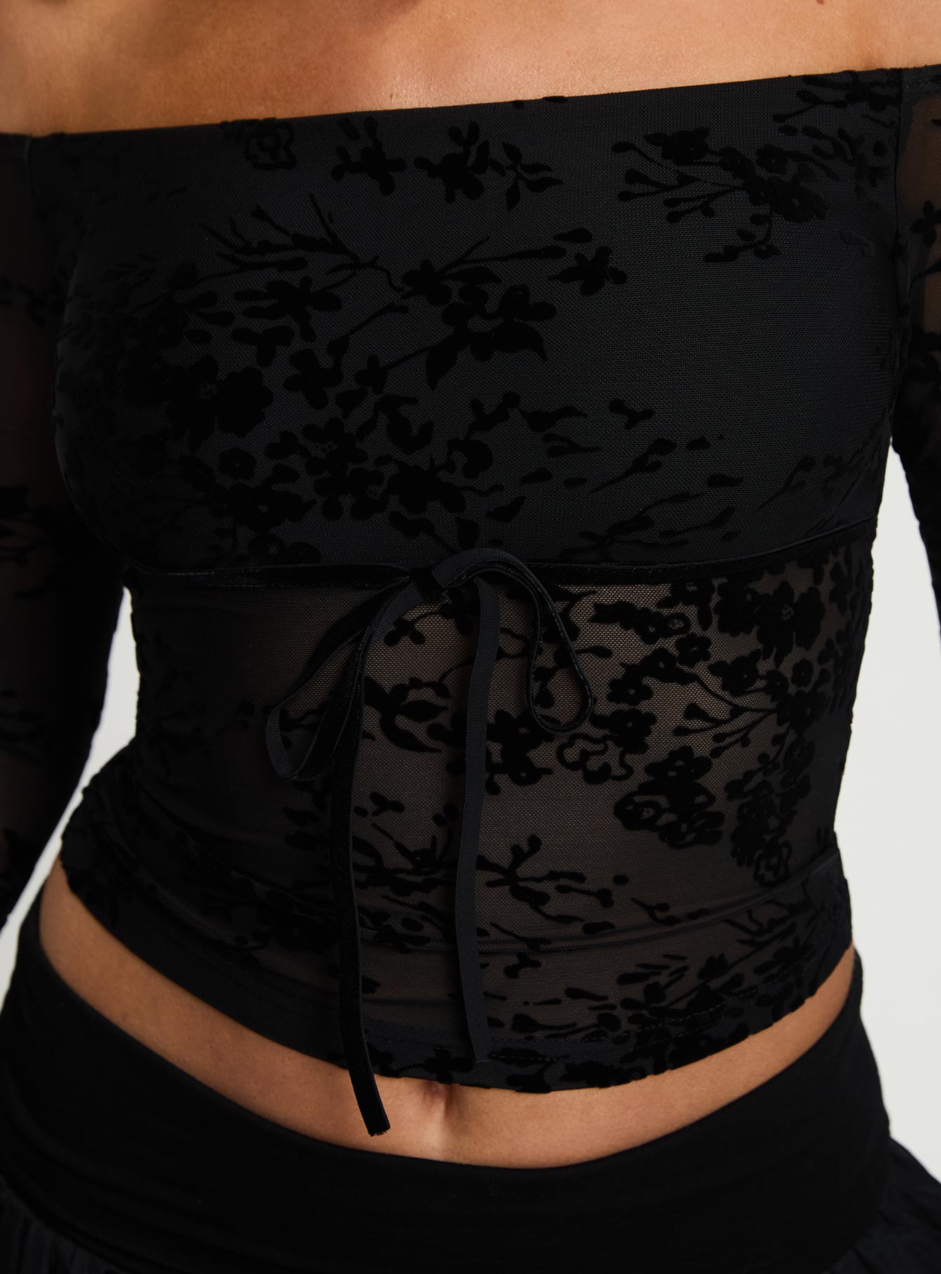 Dance For Me Off Shoulder Lace Top Black - Image 6