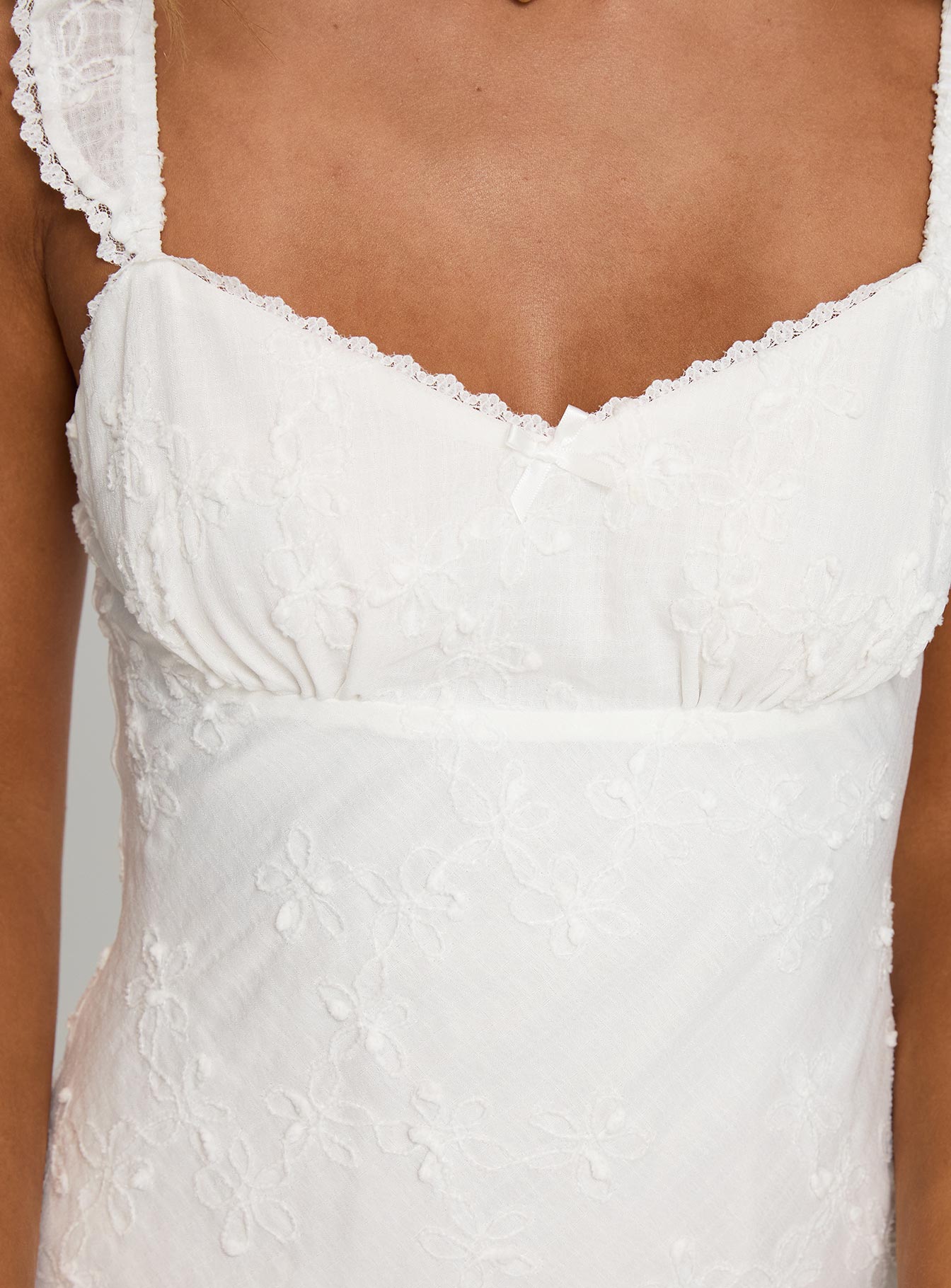Beacall Embroidered Mini Dress White - Image 6