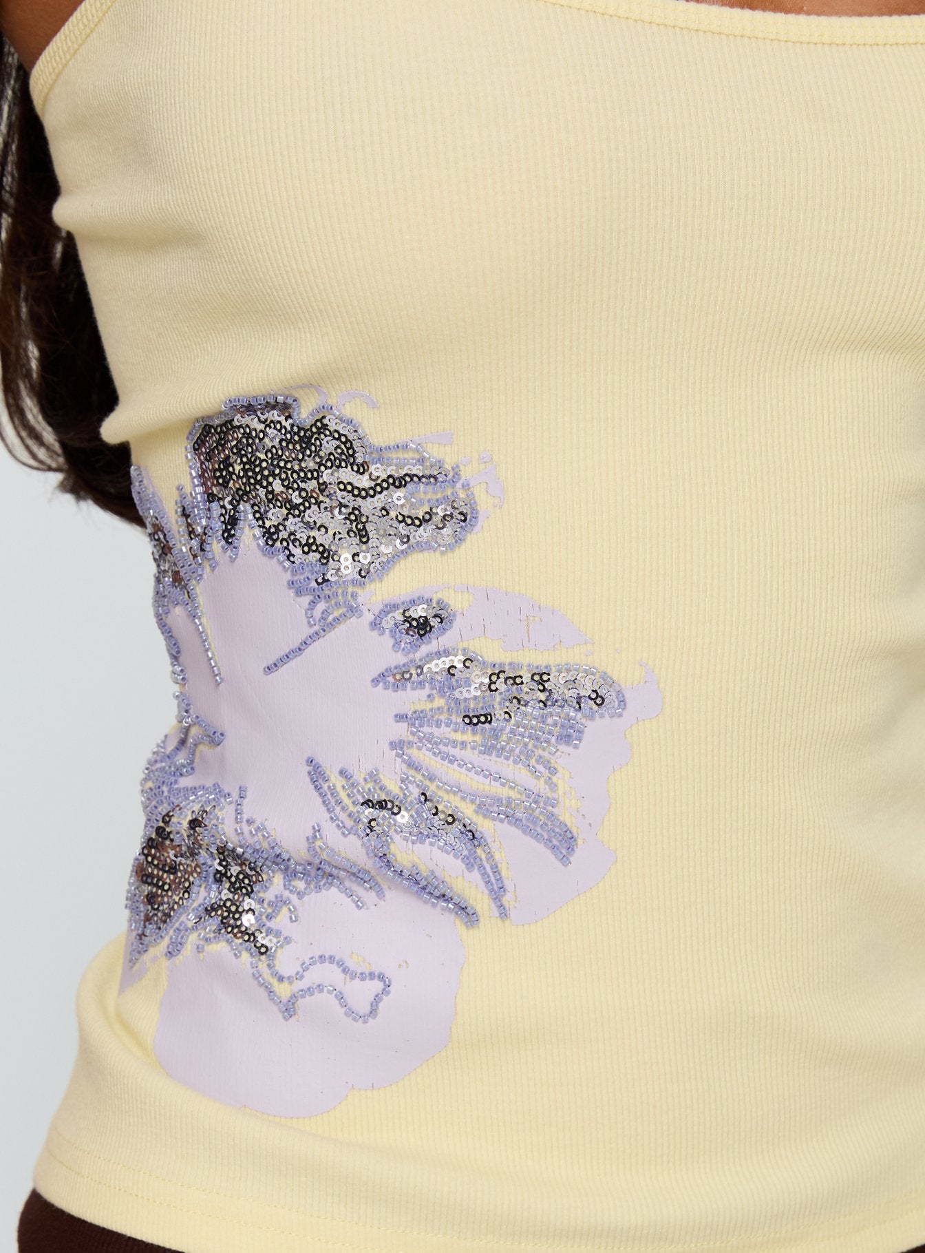 Admiration Bead Detail Top Lemon - Image 6