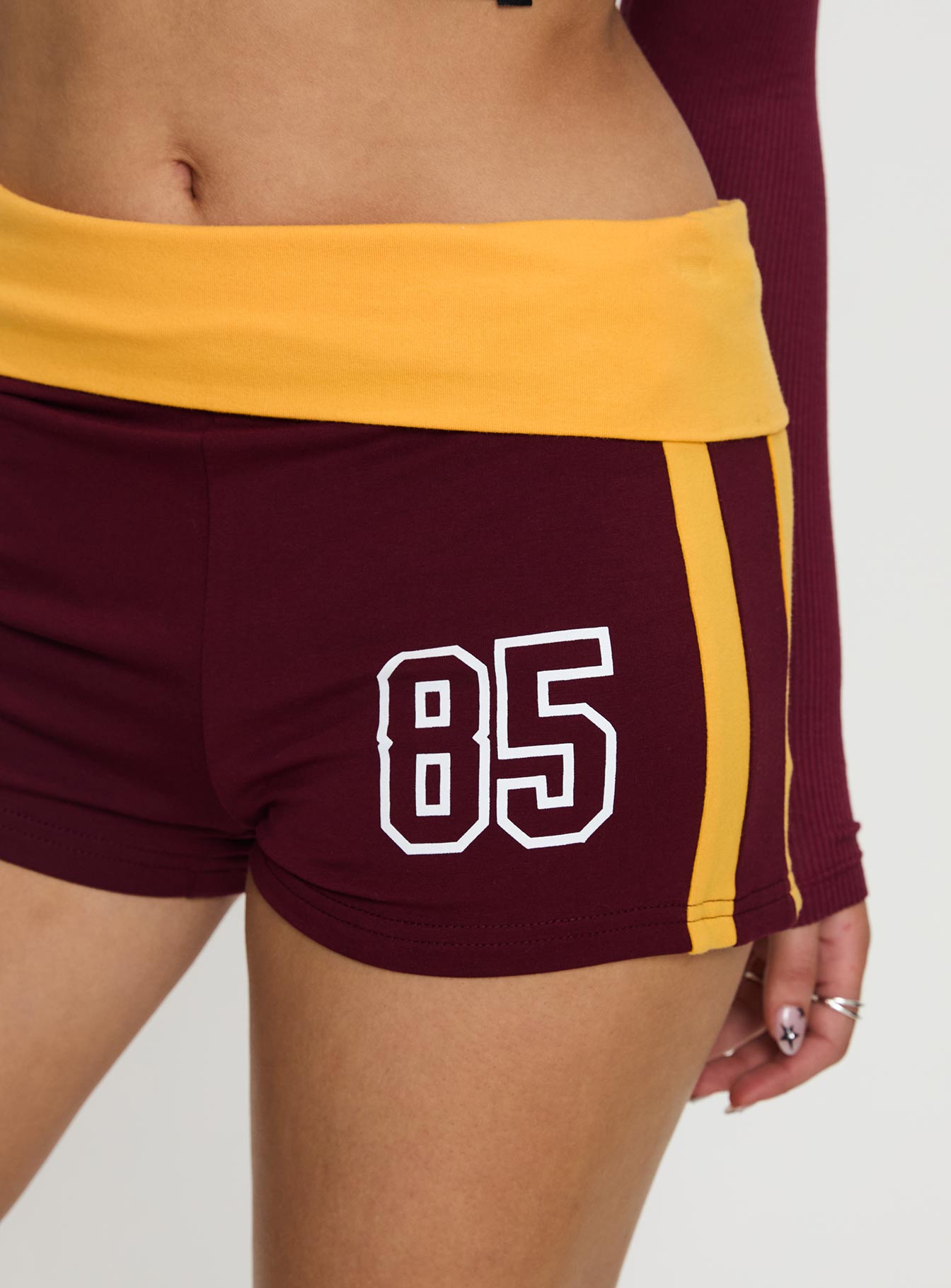 Asu Foldover Shorts Maroon - Image 6