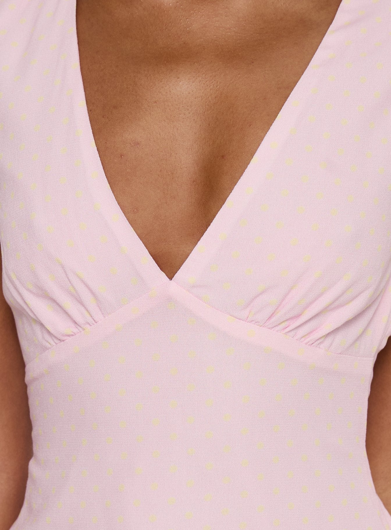 Dalanna Cap Sleeve Top Pink / Lemon Polka - Image 6