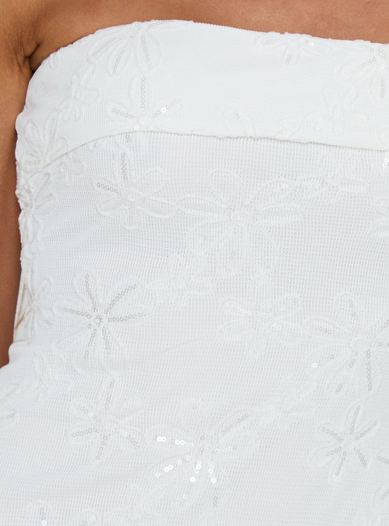Graces Strapless Mini Dress White - Image 6