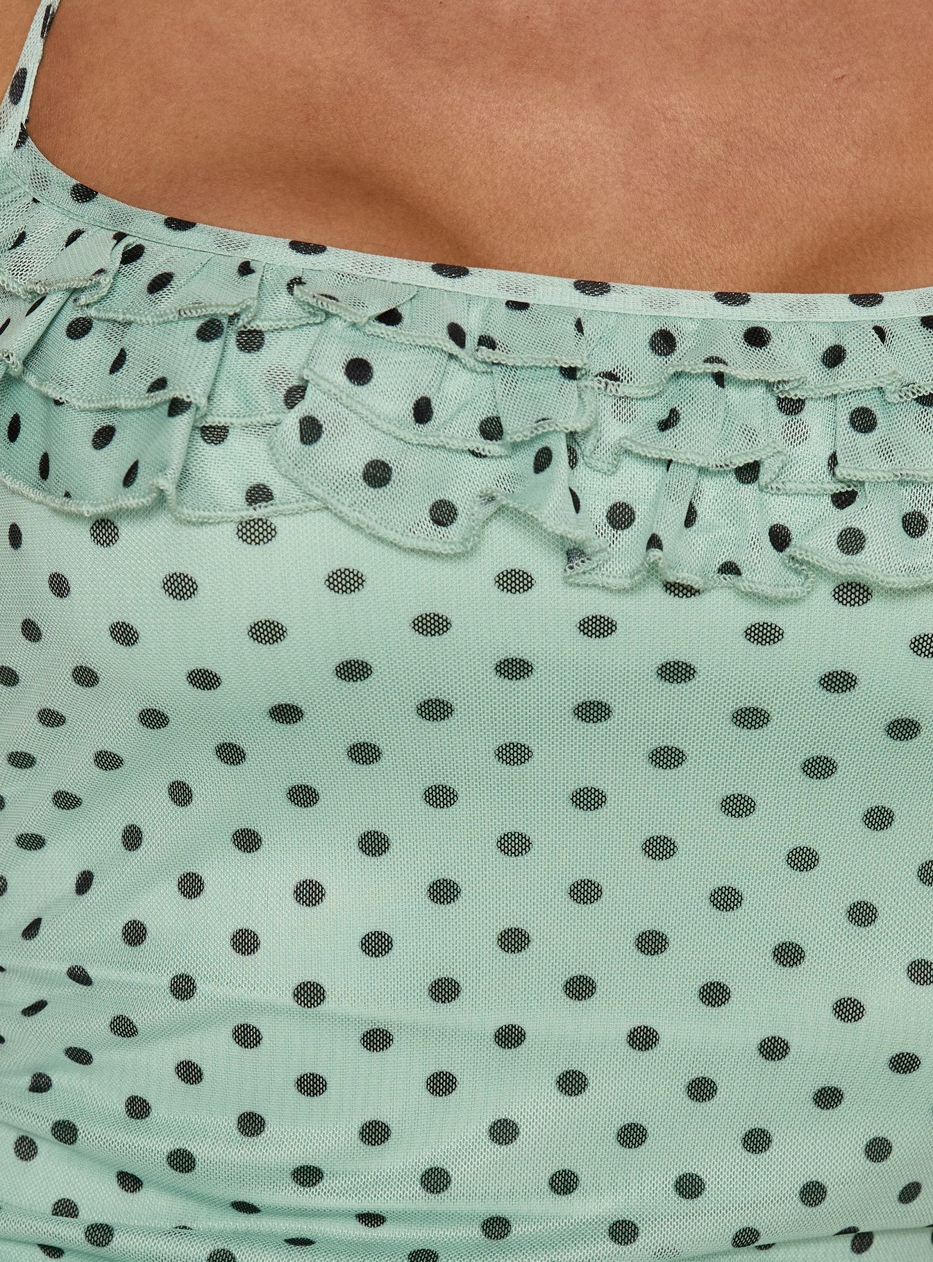 Days Of Summer Ruffle Top Mint Polka - Image 5