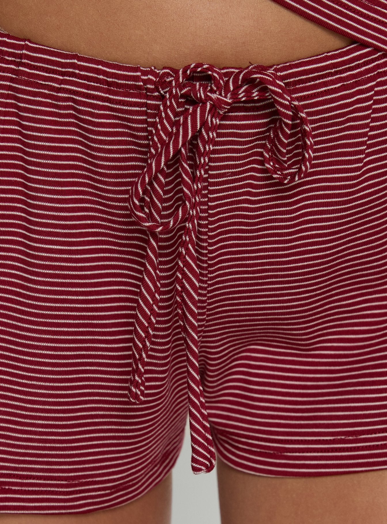 Sugar Surge Tie Waist Shorts Cherry Stripe - Image 6