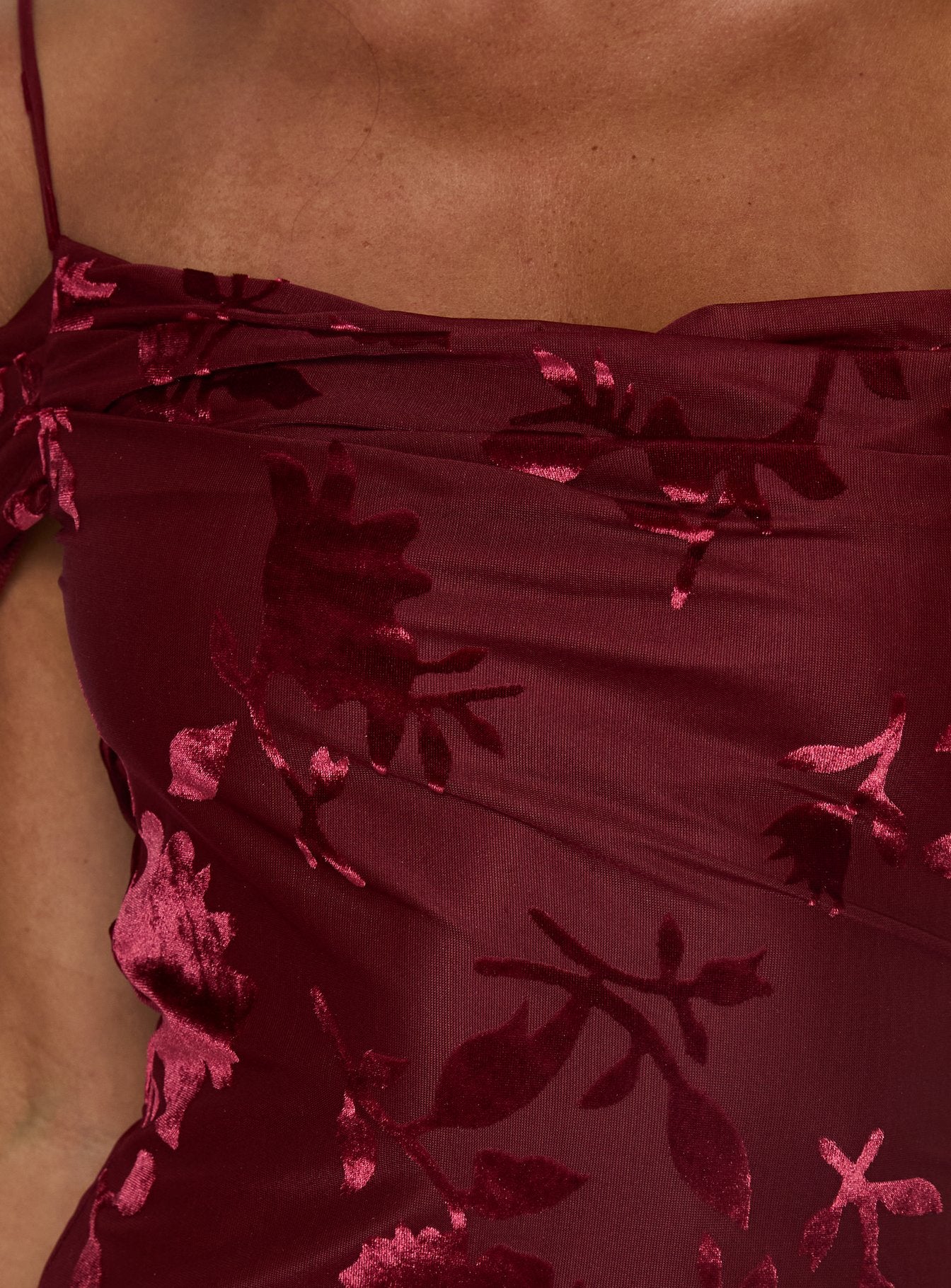 Green Gables Burnout Maxi Dress Burgundy - Image 6