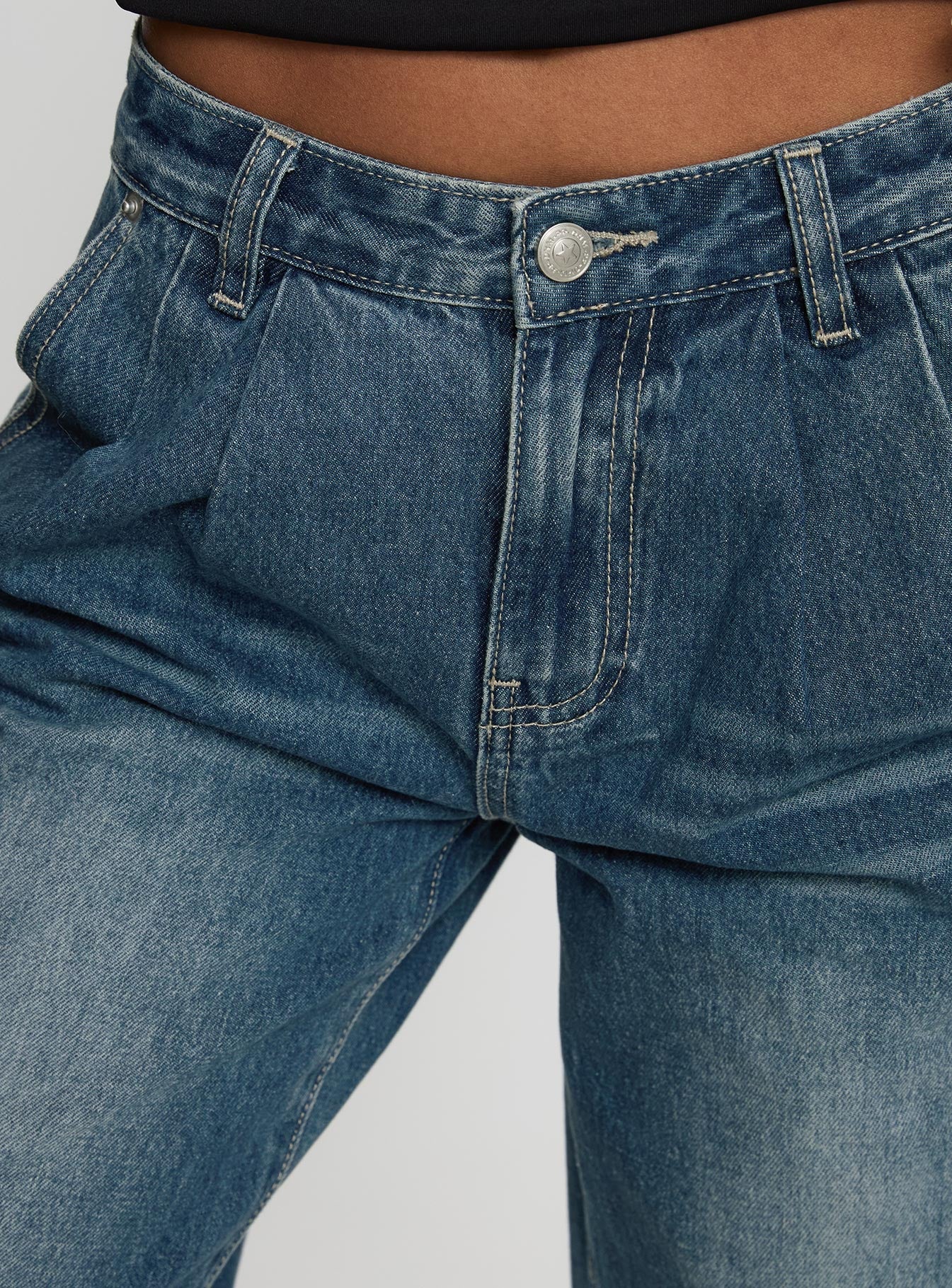 Laguardia Mid Rise Wide Leg Jeans Dark Blue Wash - Image 6