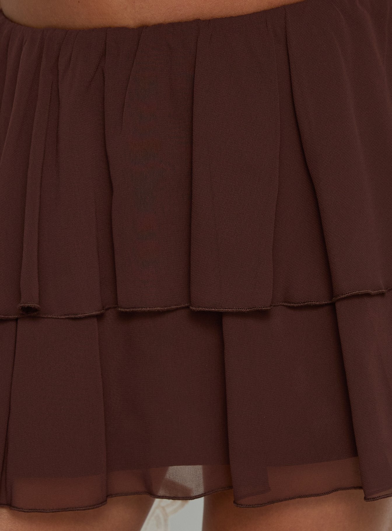 Ackee Tiered Mini Skort Brown - Image 6