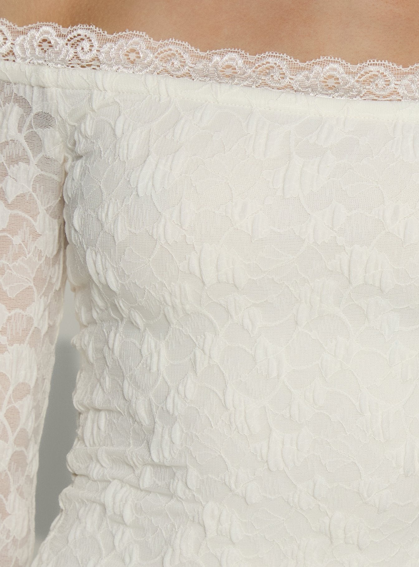 Avenues Long Sleeve Lace Mini Dress White - Image 6