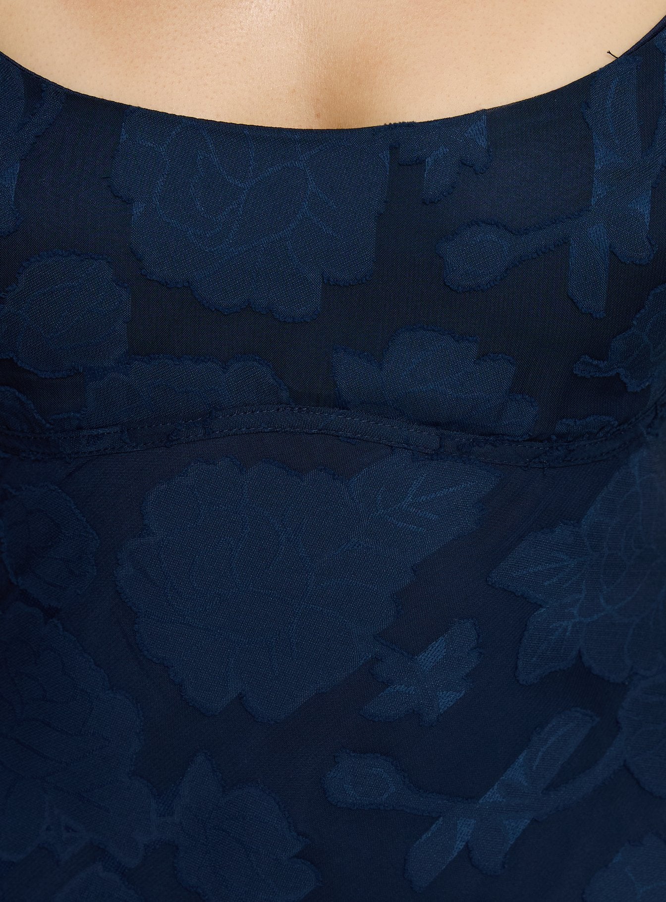 Ariadne Scoop Backless Maxi Dress Navy Burnout - Image 5