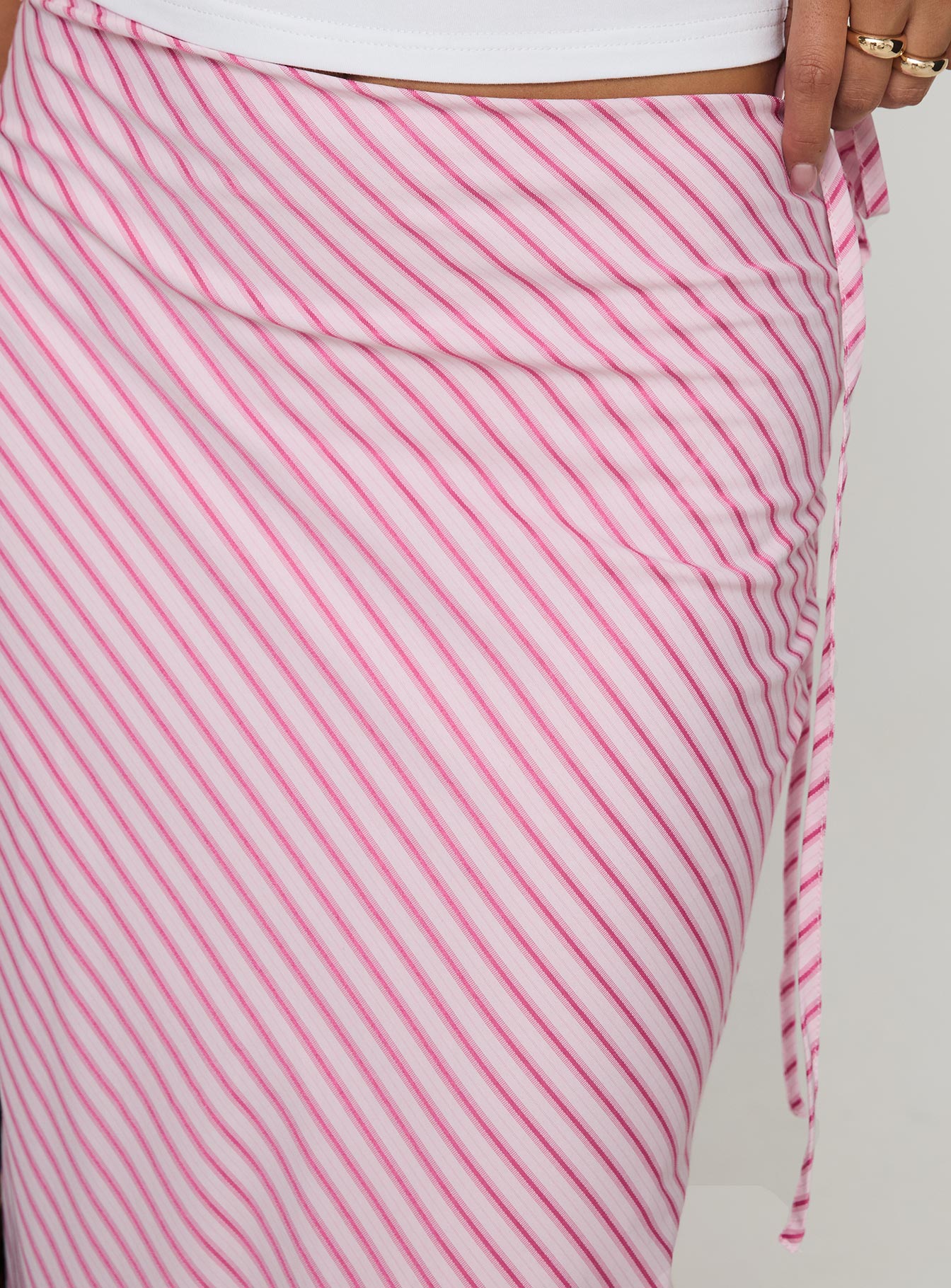 Fluttering Maxi Skirt Pink Stripe - Image 6