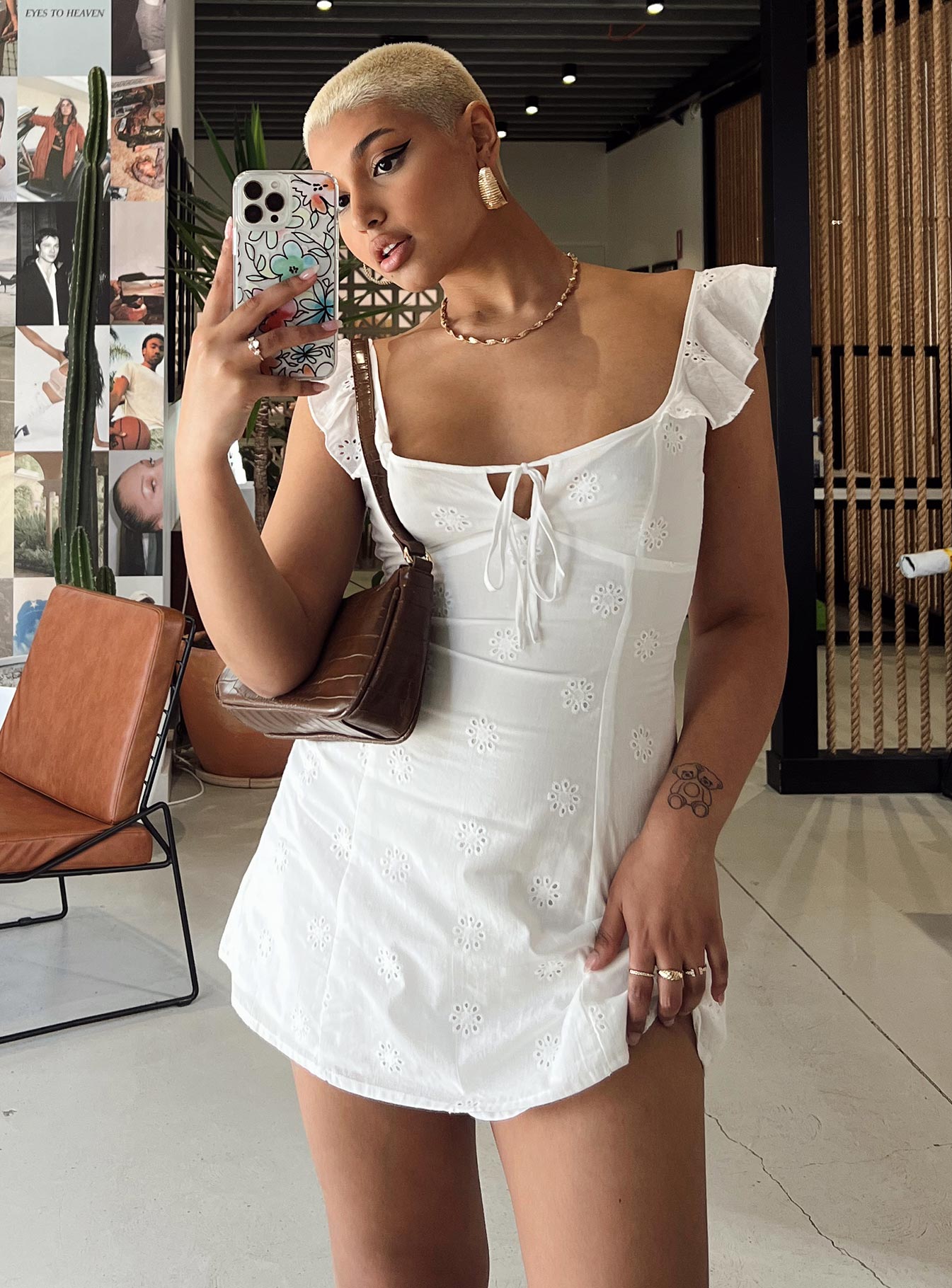 Besiana Mini Dress White Low Impact - Image 6