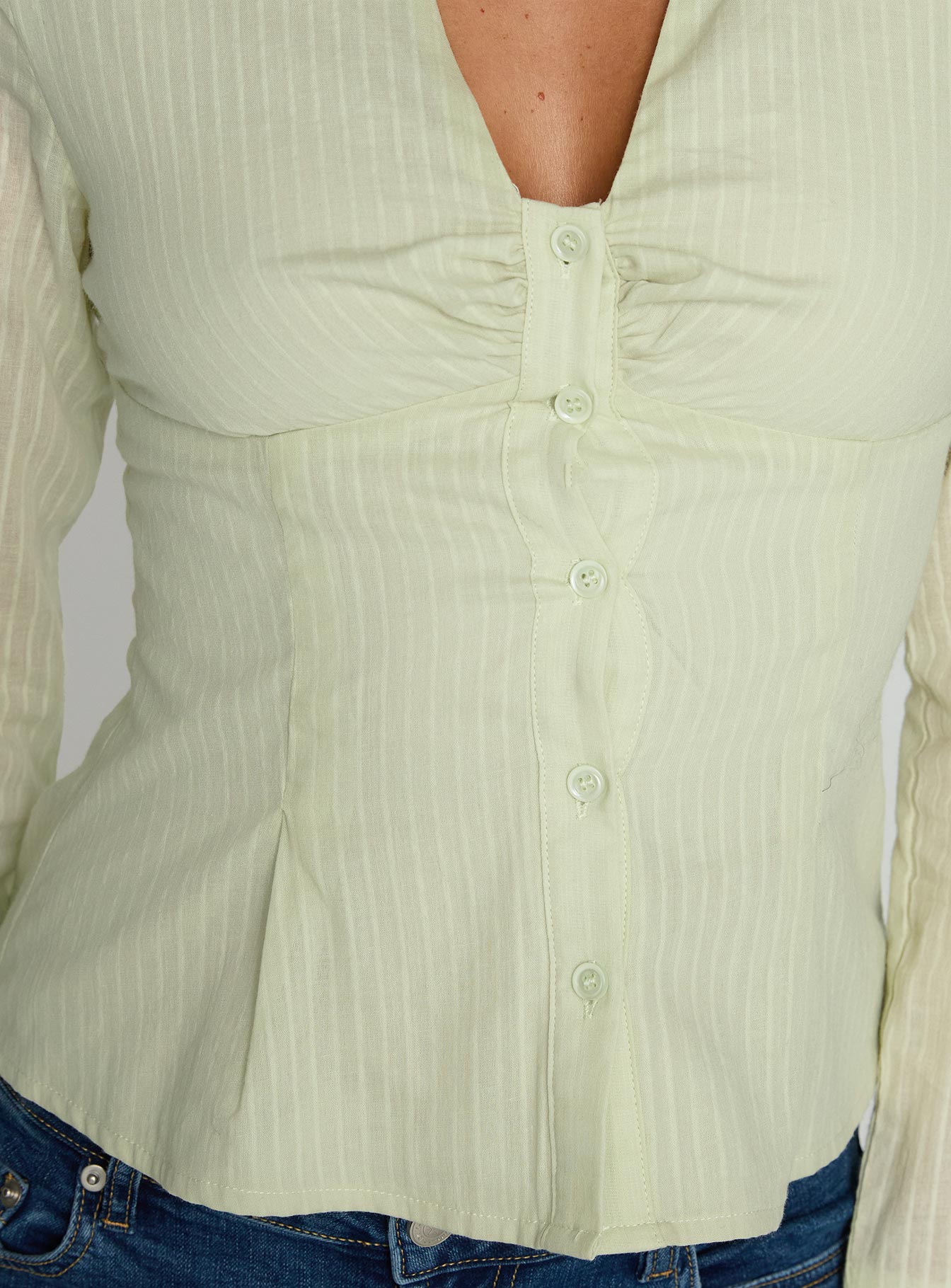Elowenn Long Sleeve Top Green - Image 6