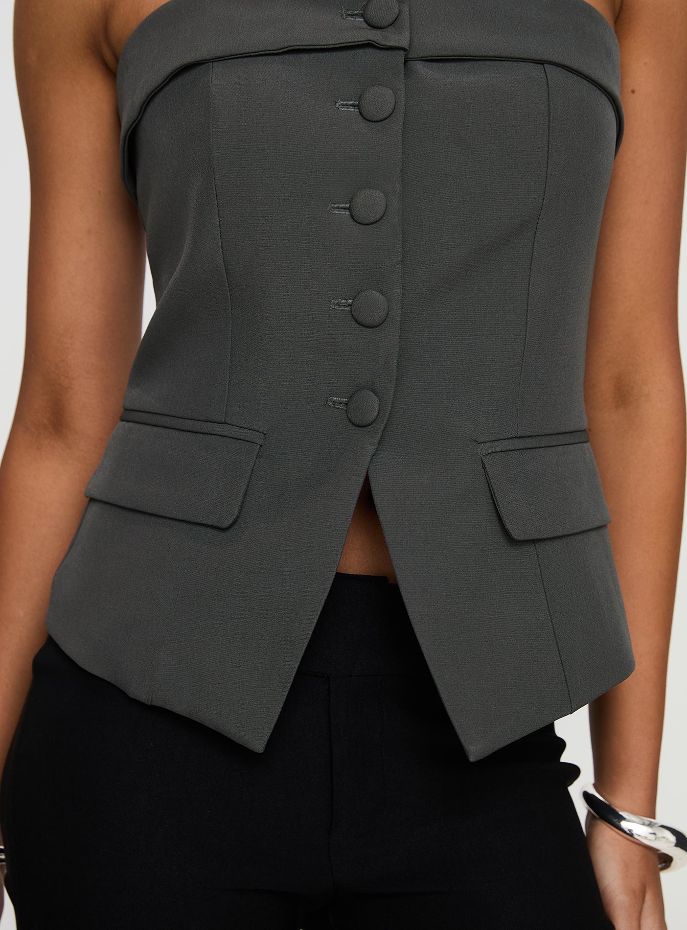 Change It Up Strapless Top Grey - Image 6