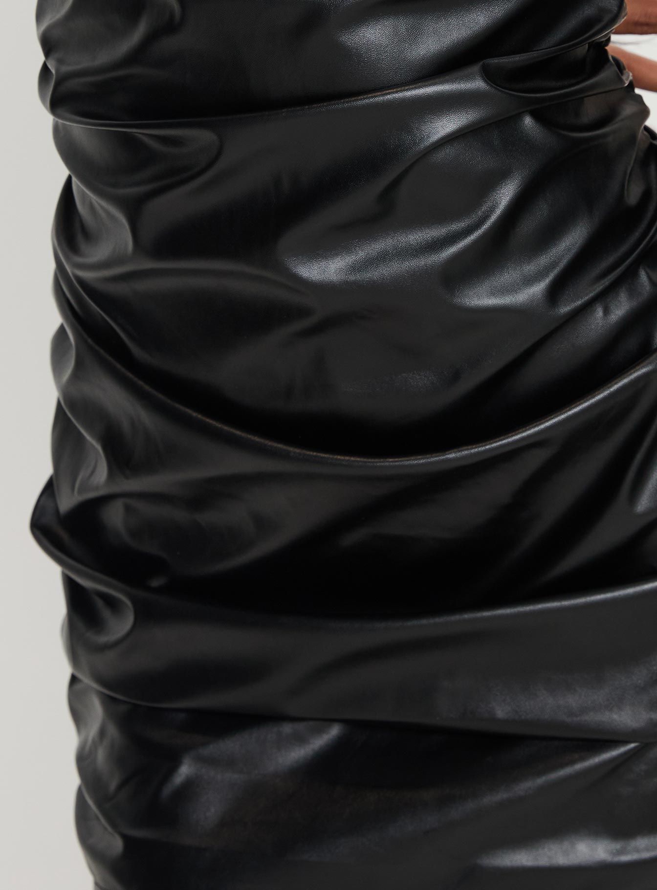 Fonteiro Faux Leather Mini Dress Black - Image 5