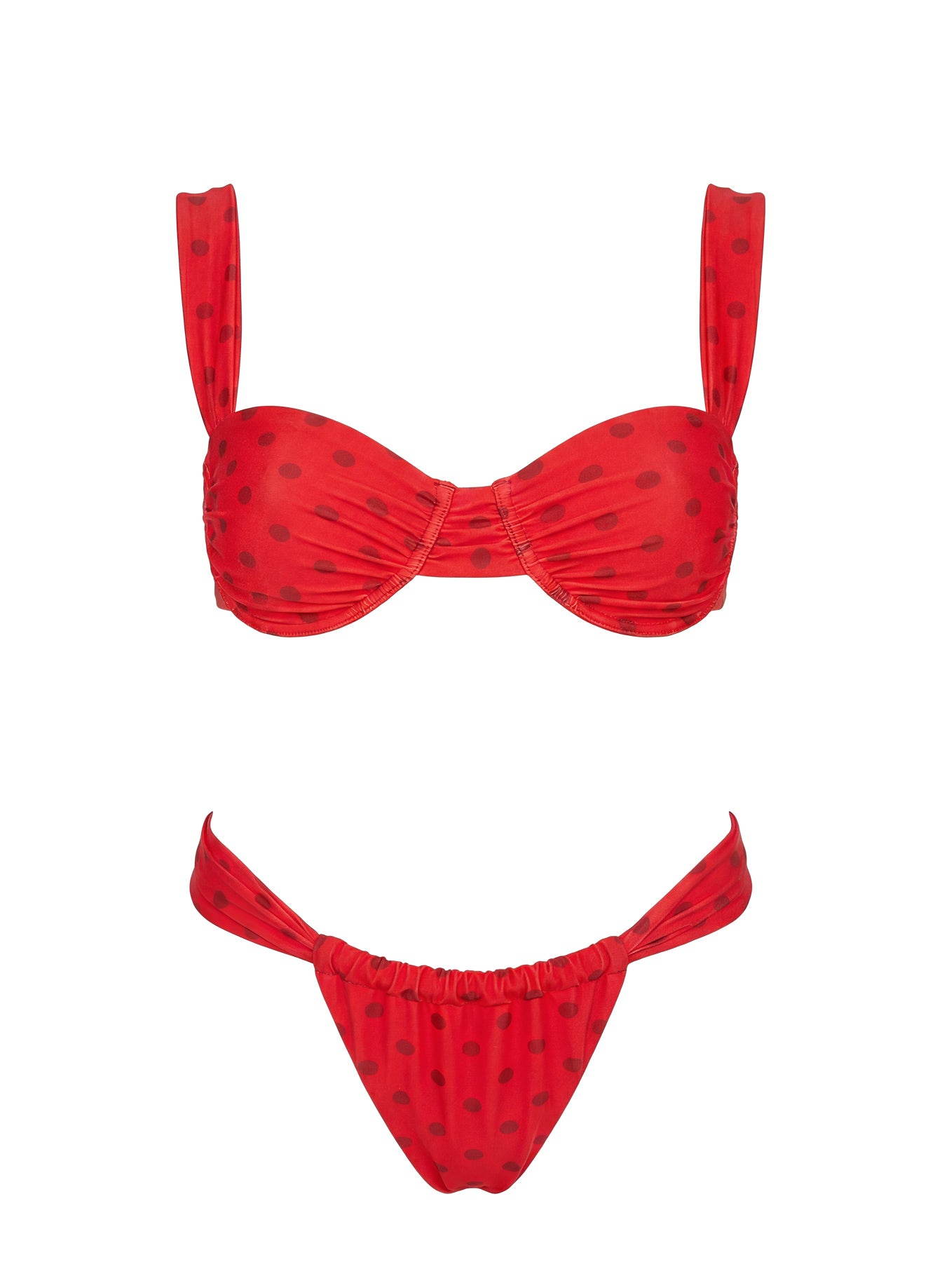 Heatwave Halo Underwire Bikini Top Red Polka - Image 5