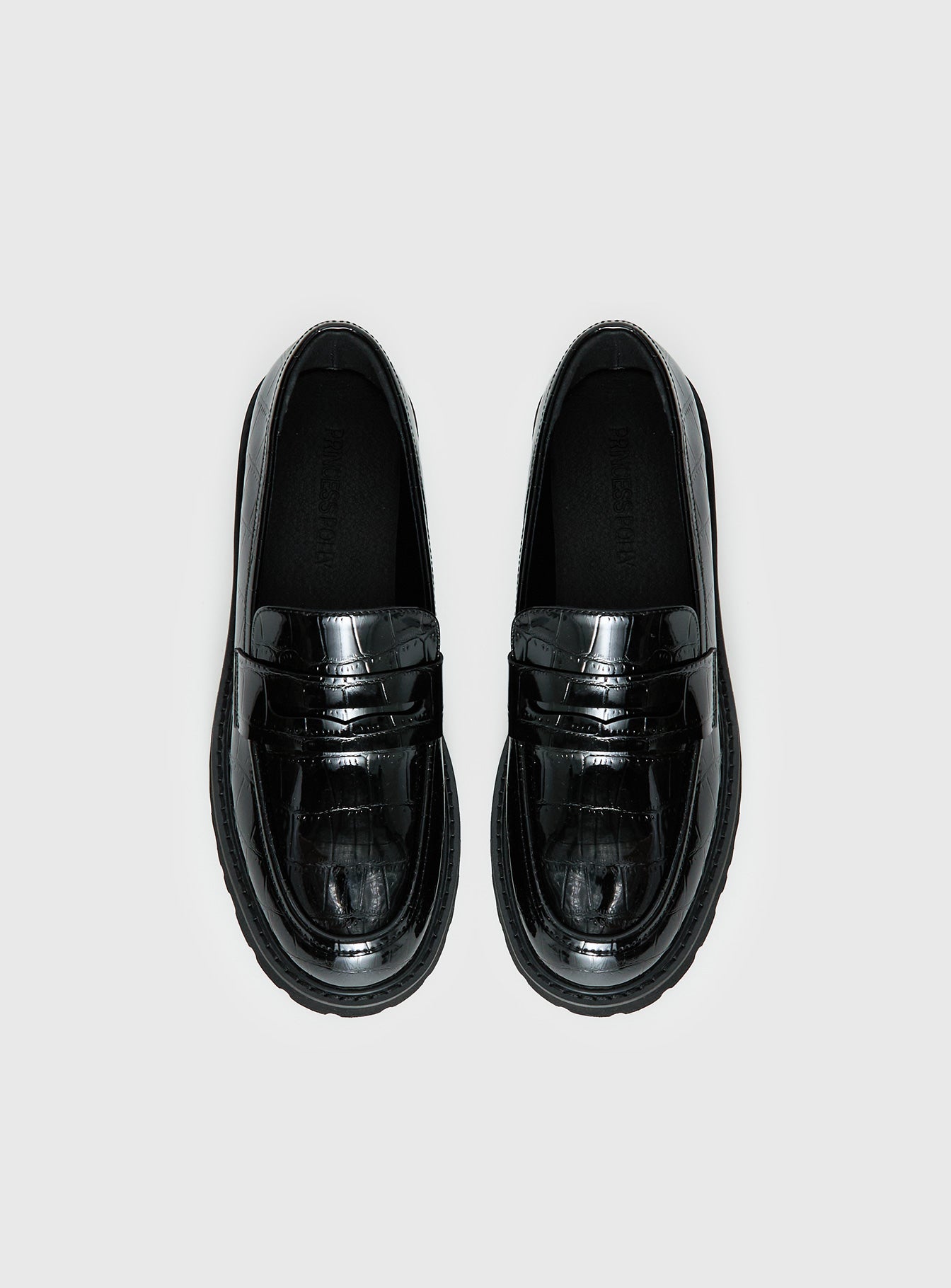 Face The Wind Faux Leather Loafers Black - Image 5