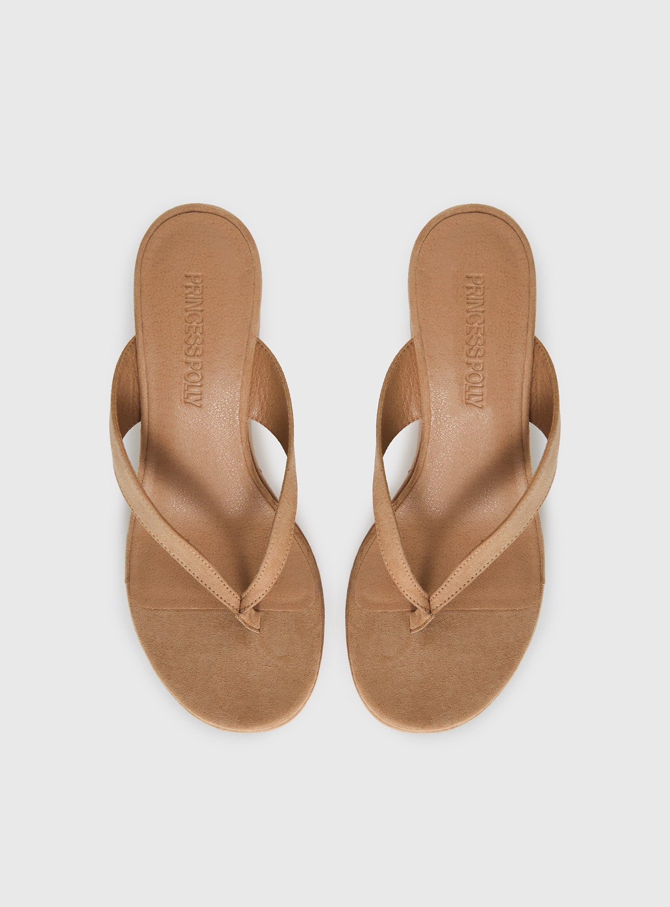 Kamiko Wedged Heels Tan Faux Suede - Image 5